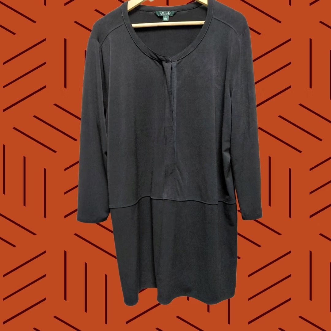 Ralph Lauren LAUREN RALPH LAUREN Dress 3X Black Solid Knit Size XXL / US 16-18 / IT 52-54 - 1 Thumbnail