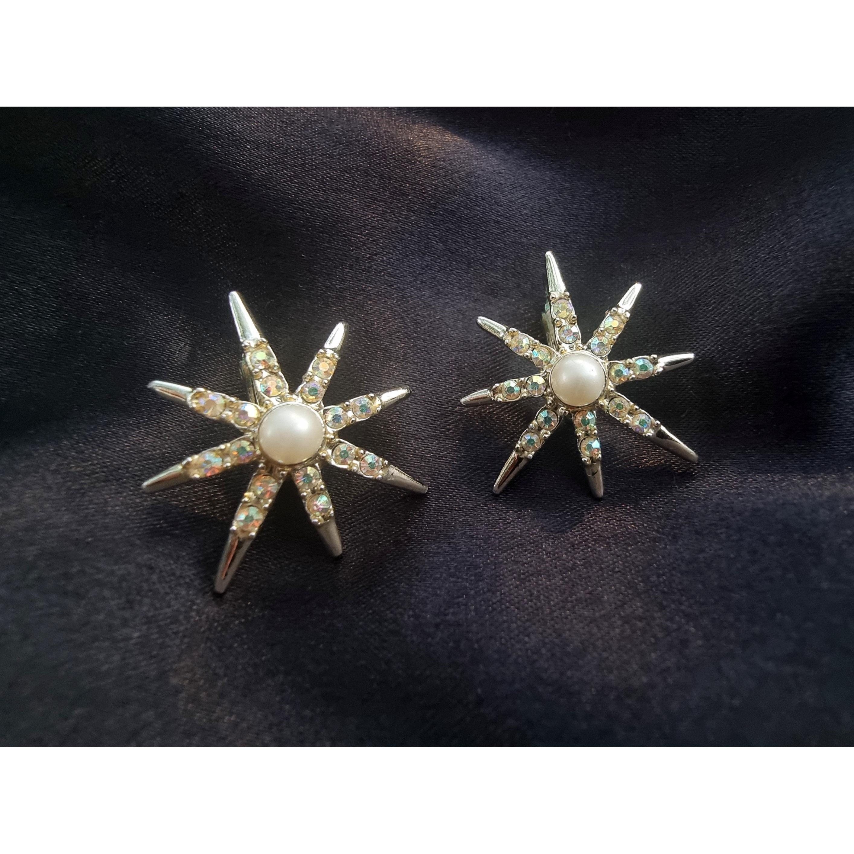 Vintage Vintage EMMONS Signed Sparkly Rhineatone Pearls Star Burst P Size ONE SIZE - 7 Thumbnail