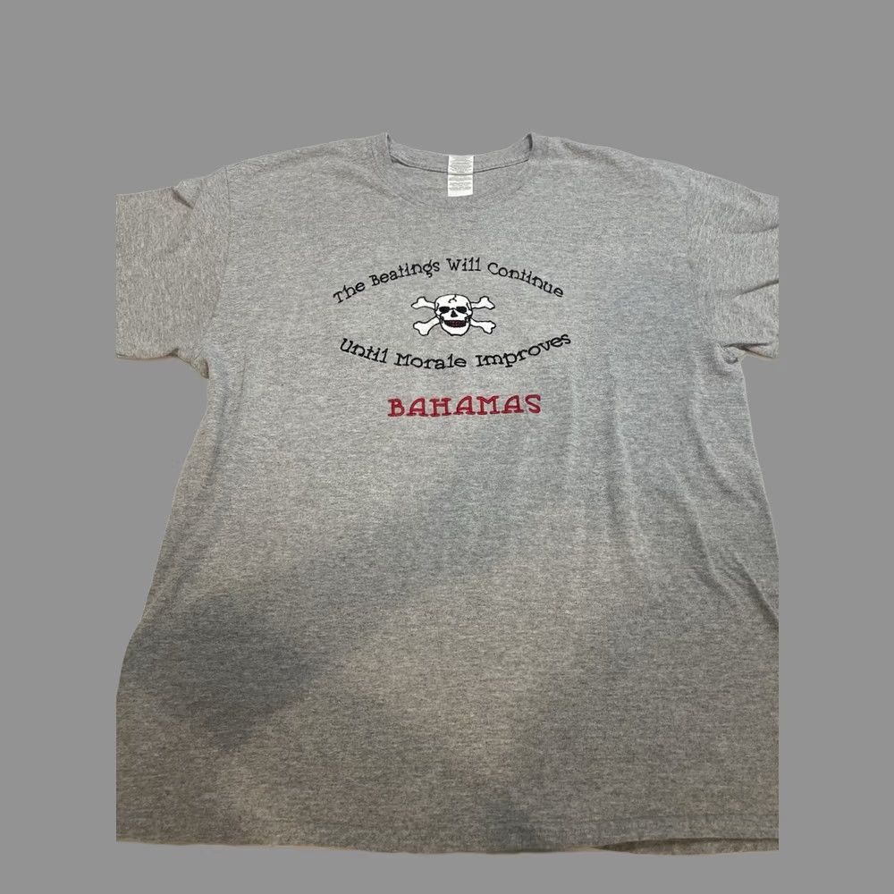 Gildan The Beatings Will Continue Until Morale Improves Bahamas T-Shirt Large Gray Pirate Beer Funny Drinking Drunk Dad Joke Gildan Unisex Adults L Size US L / EU 52-54 / 3 - 1 Thumbnail