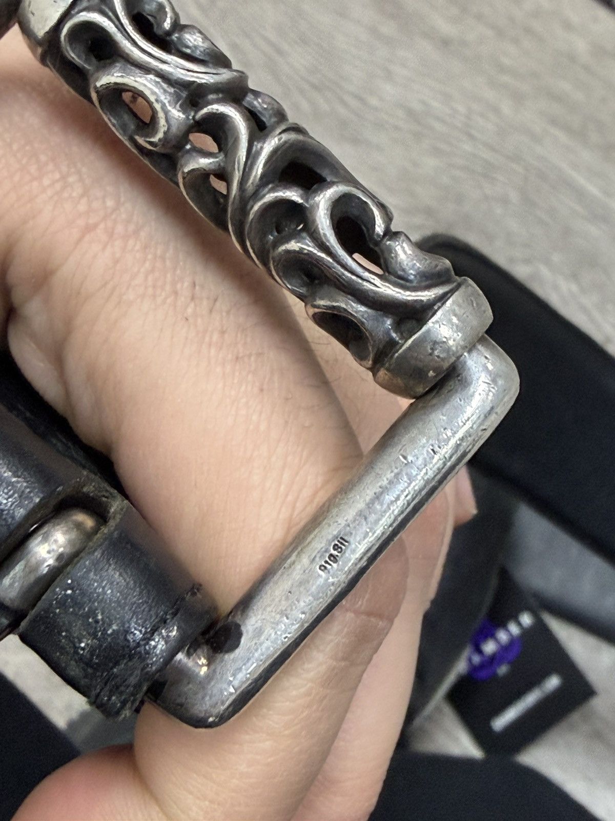Chrome Hearts Chrome Hearts Black Double Pin Roller Belt 32 Size 32 - 8 Thumbnail