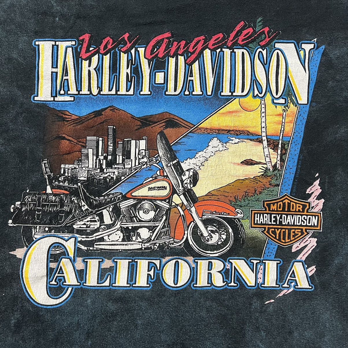Harley Davidson × Vintage Vintage 90’s Harley Davidson 🇺🇸 LA California T-Shirt Size US XL / EU 56 / 4 - 3 Thumbnail