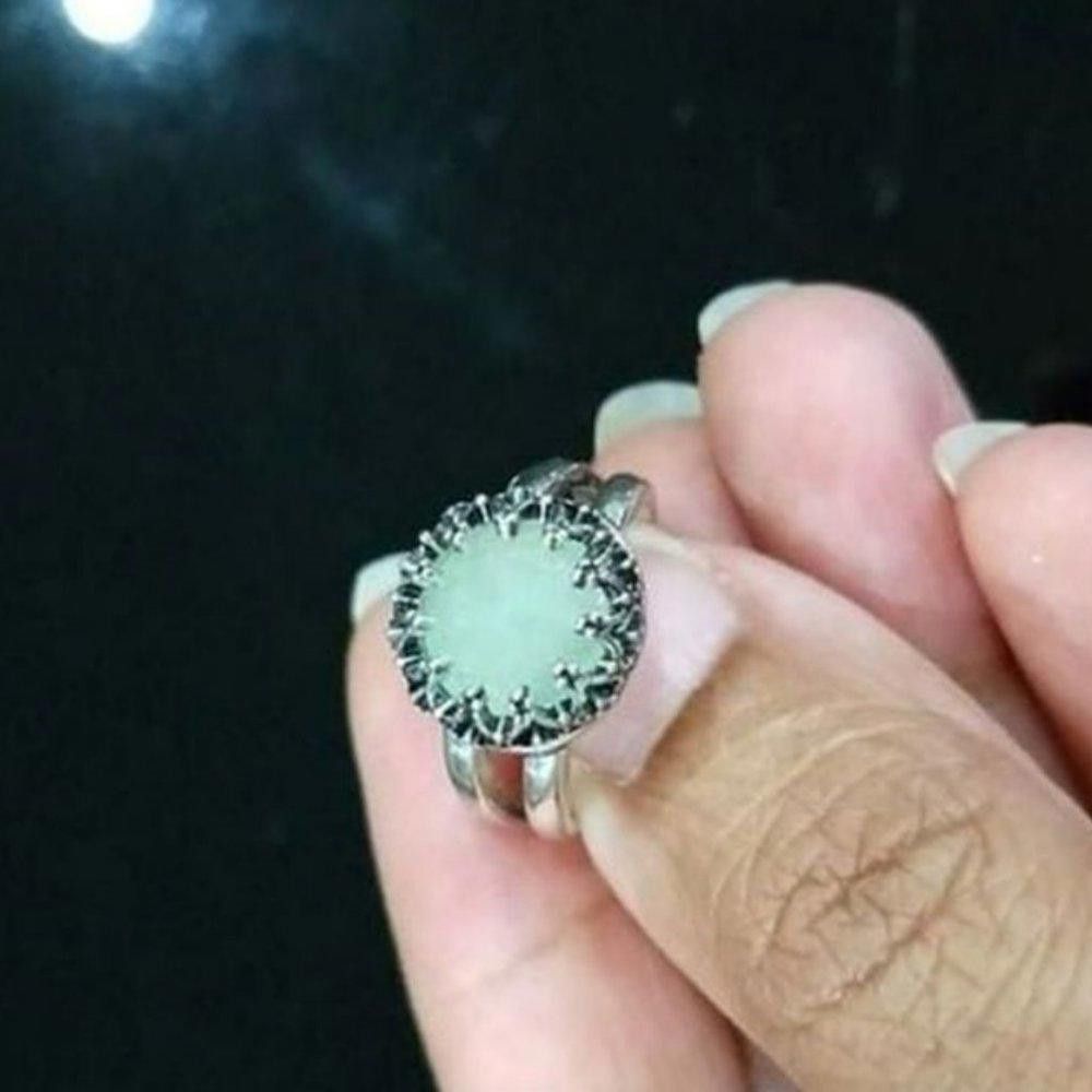 Designer Sterling Silver Vintage Green Peridot Retro Ring - Size 7 Size ONE SIZE - 4 Thumbnail