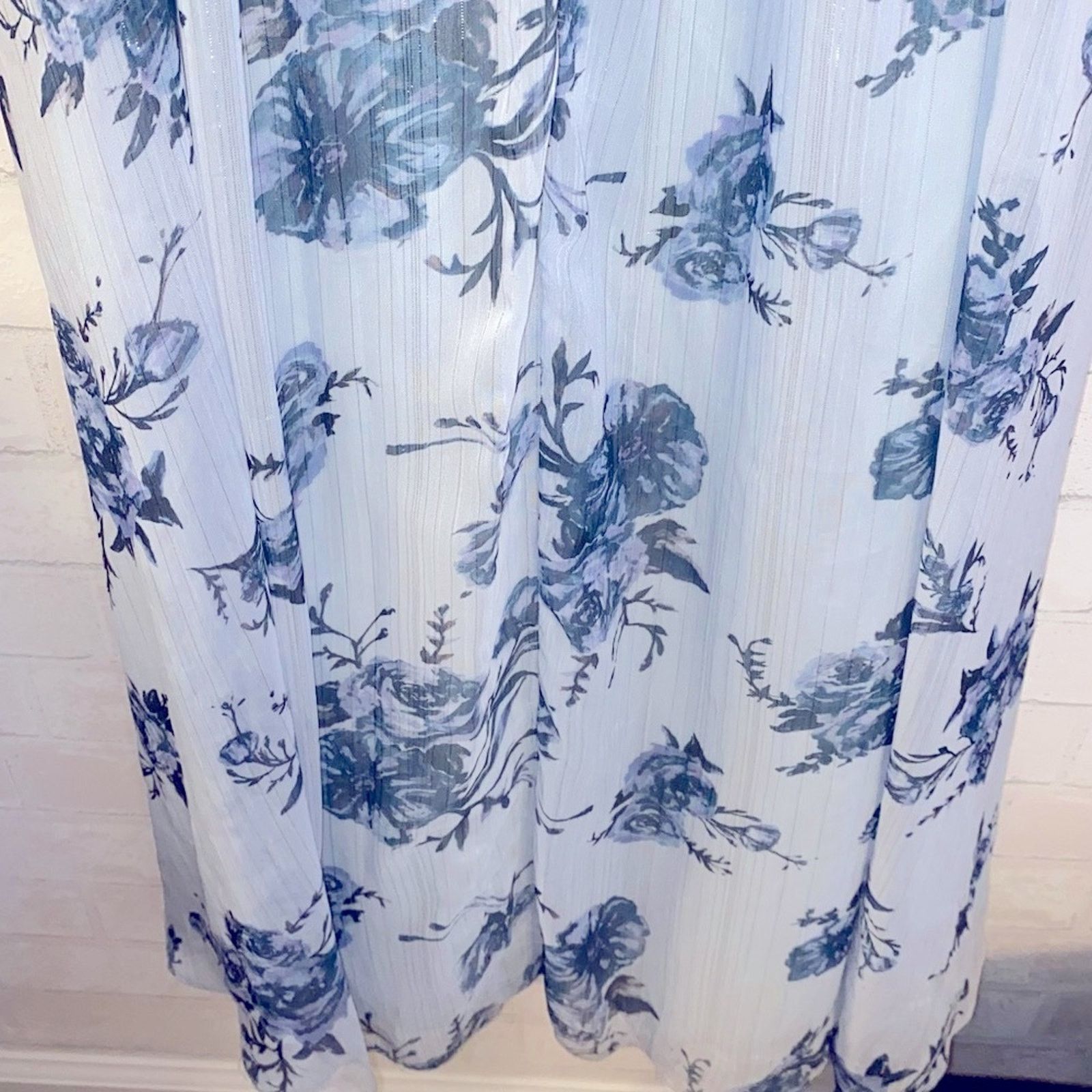 Marchesa Marchesa Notte $395 Carrara Blue Bridesmaid Floral Gown 6 Size M / US 6-8 / IT 42-44 - 12 Thumbnail