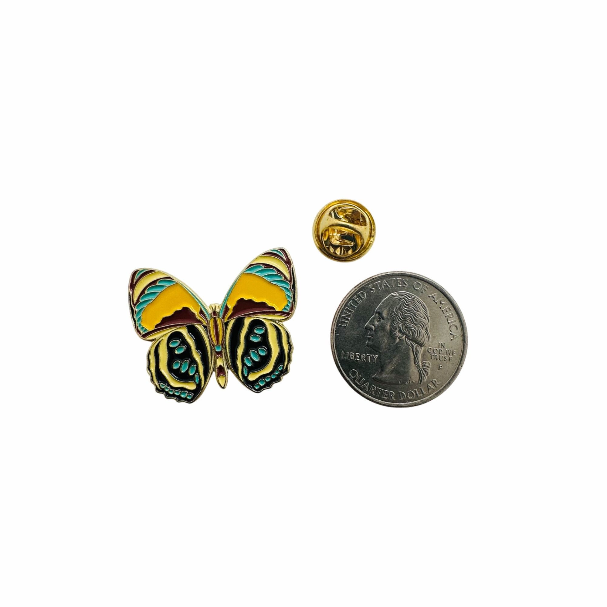 Other Butterfly Breast Brooch Emblem Pin Badge Yellow Teal Gold Me Size ONE SIZE - 3 Thumbnail