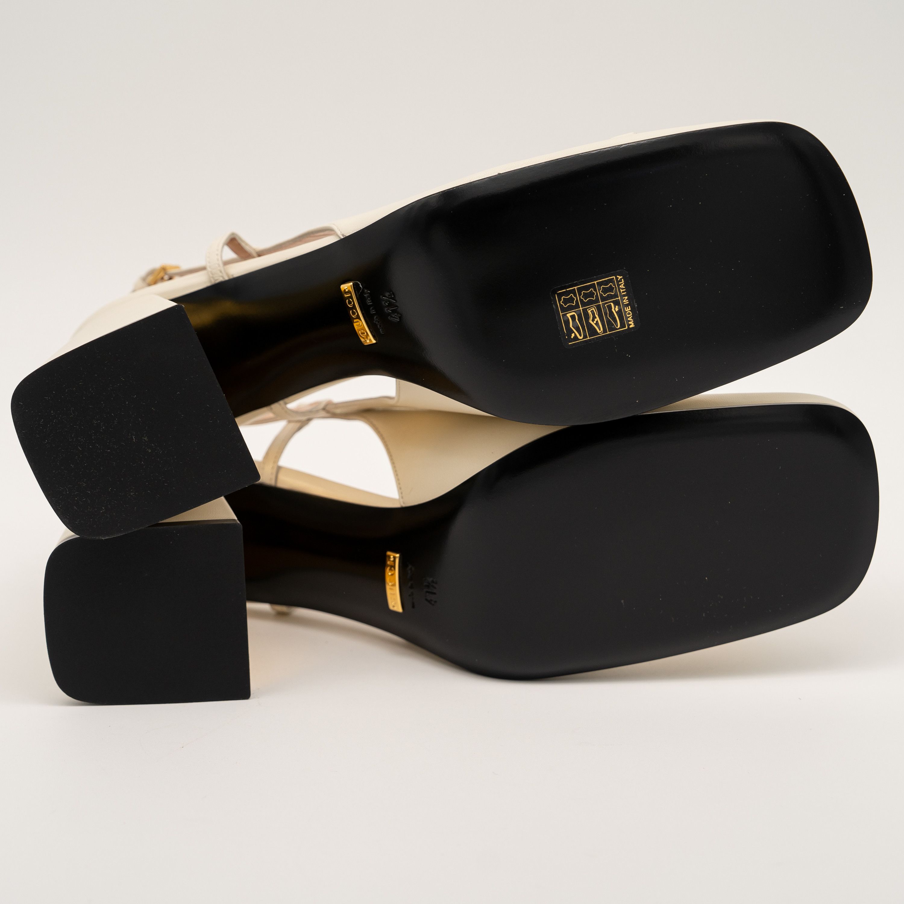 Gucci Gucci 1955 Horsebit Leather Slingback Sandals White Gold Size US 11.5 / IT 41.5 - 6 Thumbnail