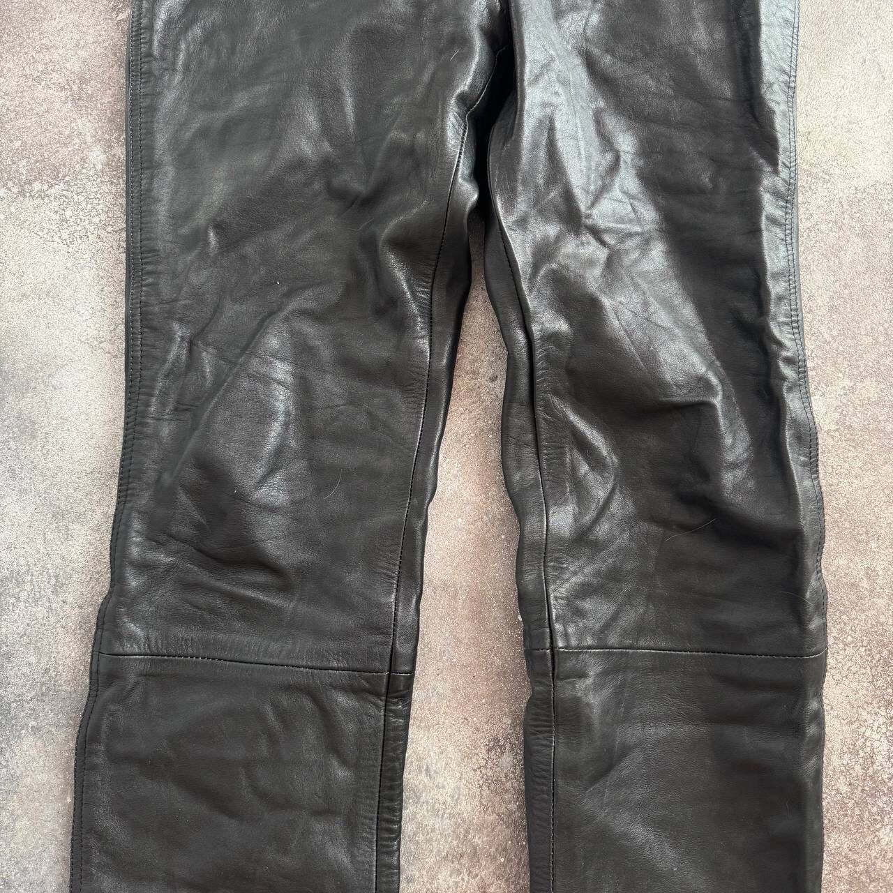 Genuine Leather Amazing Vintage Black Leather Pants Size US 30 / EU 46 - 7 Thumbnail