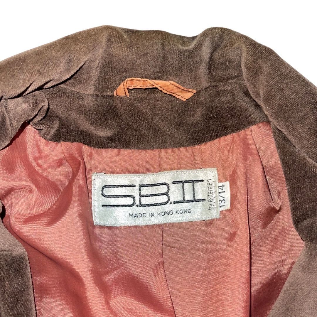 Other S.B.II by Bitterman Velvet Brown Two Button Blazer Vintage Size L / US 10 / IT 46 - 3 Thumbnail