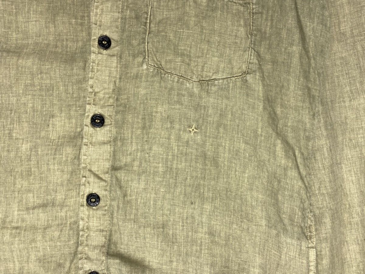 Stone Island Stone Island Linen Button Up Shirt Embroidered Logo Size US M / EU 48-50 / 2 - 6 Thumbnail