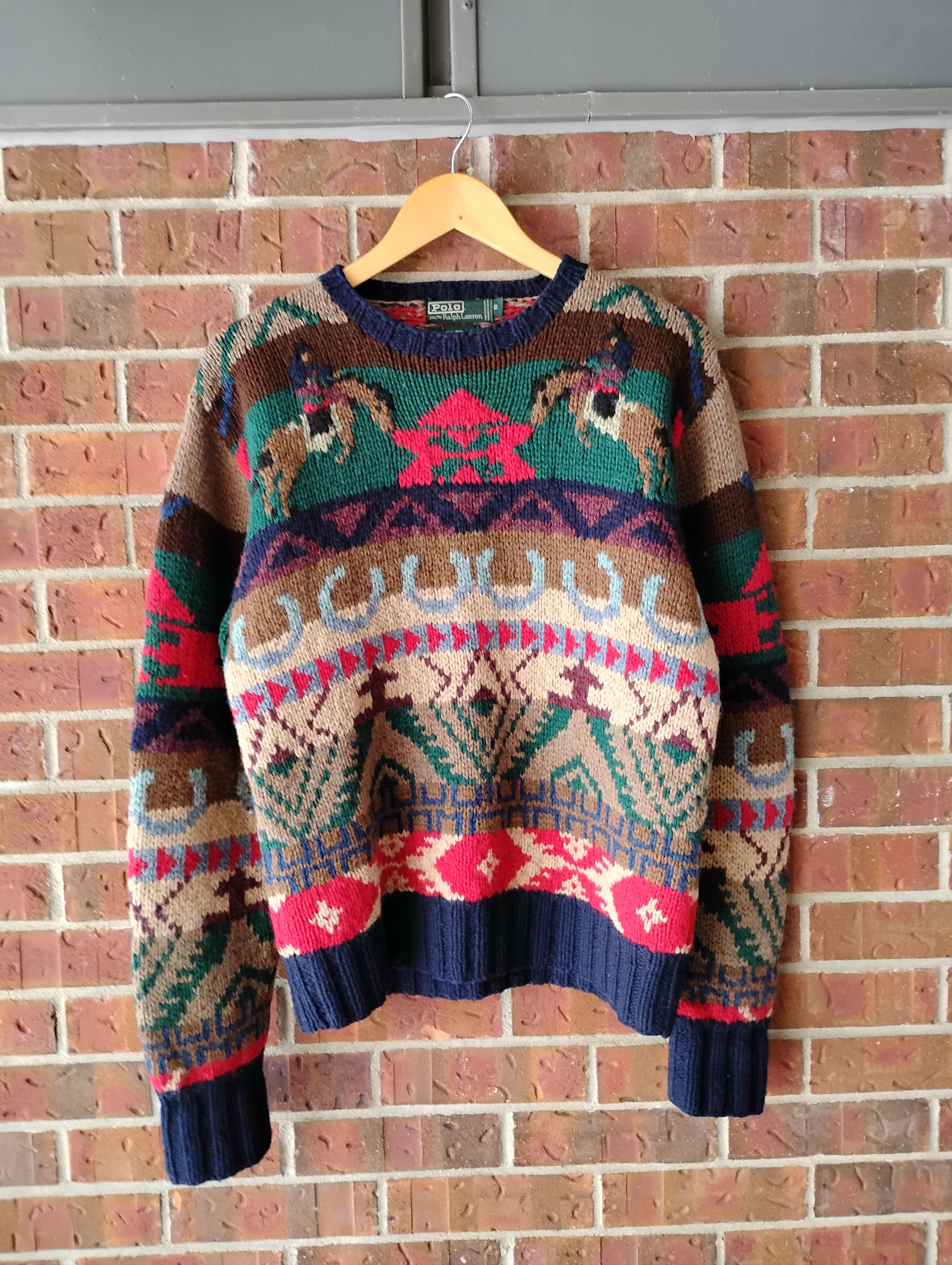 Polo Ralph Lauren Vintage hand knit Ralph Lauren cowboy sweater Size US L / EU 52-54 / 3 - 1 Thumbnail