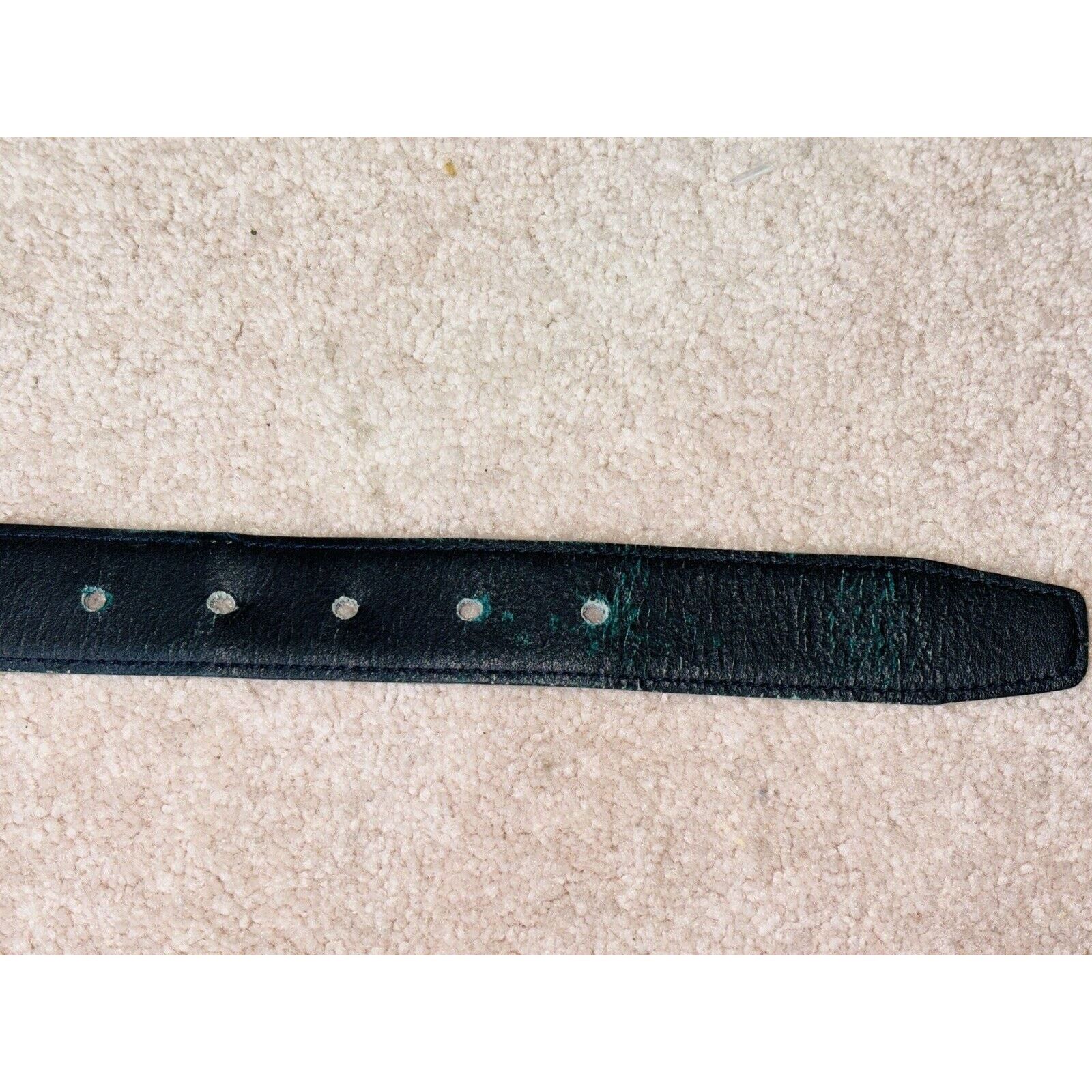 Harrods Vintage Harrods Black Leather Belt 38" Brass Buckle British Size 38 - 8 Thumbnail
