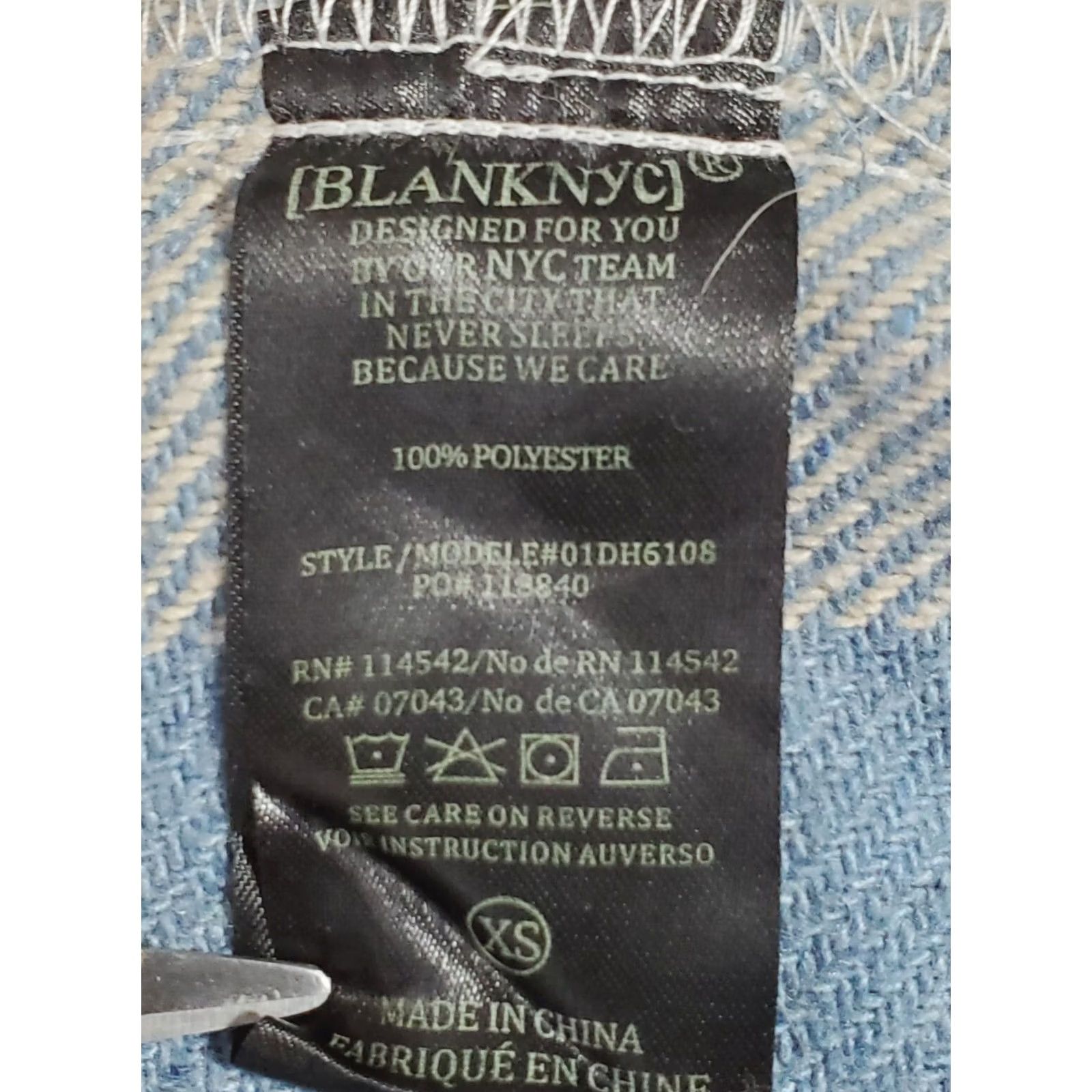Vintage BLANKNYC Shacket Mid-Length Plaid Brushed Weave Blue and Ivory Women's XS Size XS / US 0-2 / IT 36-38 - 7 Thumbnail