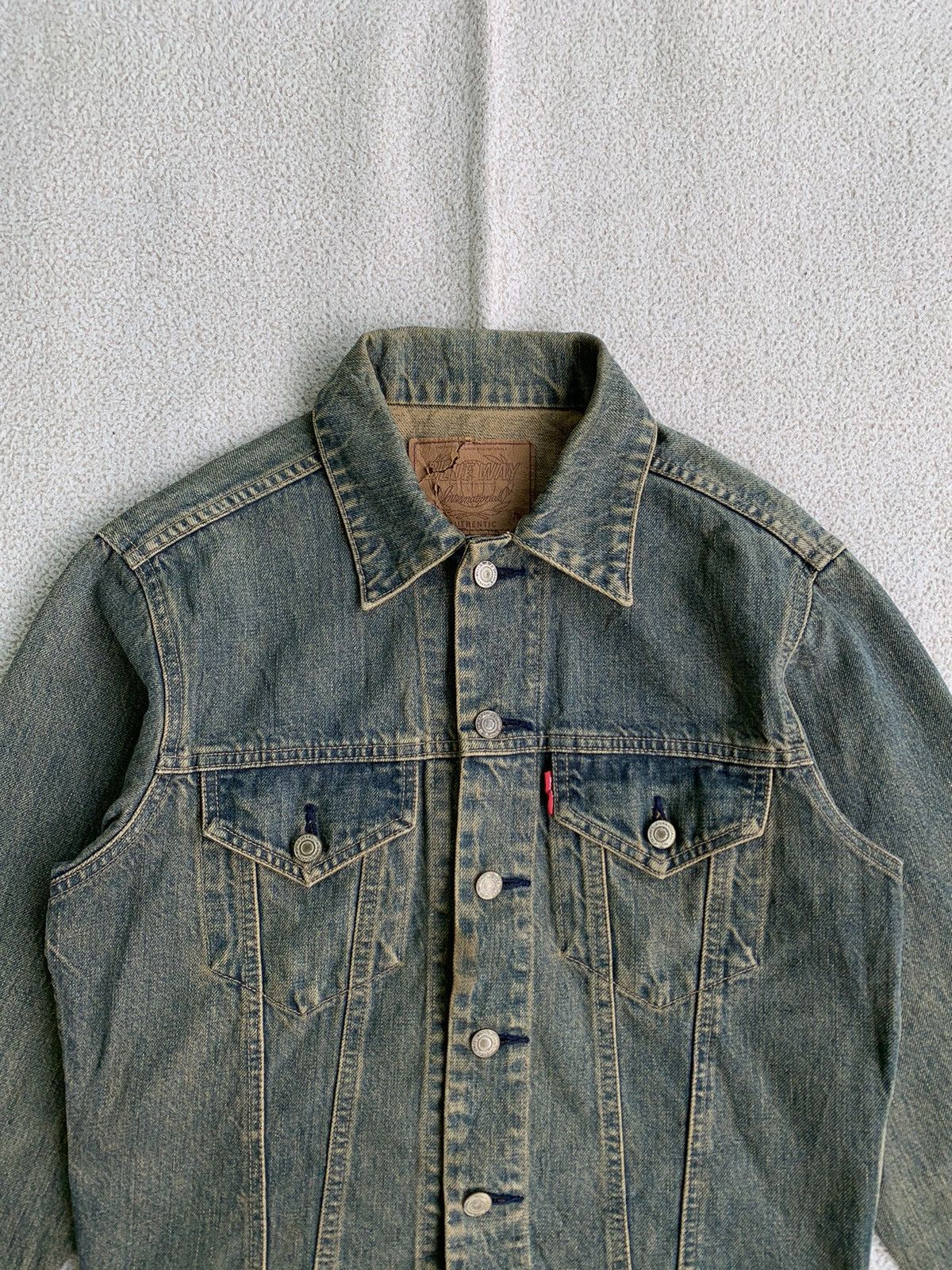 Blue Blue Japan × Vintage Vtg Blue Way Japan Mudwash Crop Trucker Denim Size US M / EU 48-50 / 2 - 3 Thumbnail