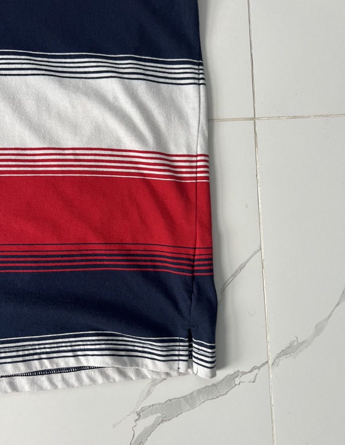 Nike 00's NIKE SWOOSH LOGO RARE RETRO STRIPED POLO Y2K T-SHIRT Size US L / EU 52-54 / 3 - 2 Thumbnail