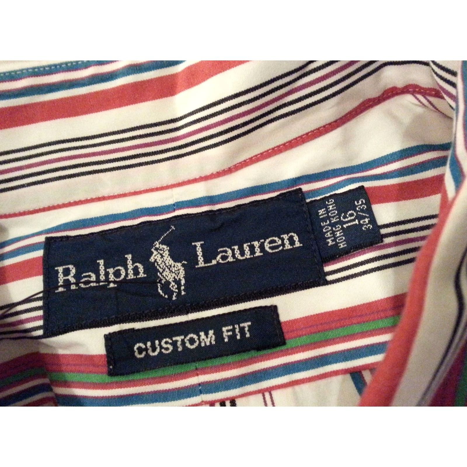 Polo Ralph Lauren Polo Ralph Lauren Dress Shirt Striped 16 34 35 Cotton White Mens Shirt Regular Sleeve 34/35 Boys? Size 42R - 4 Thumbnail