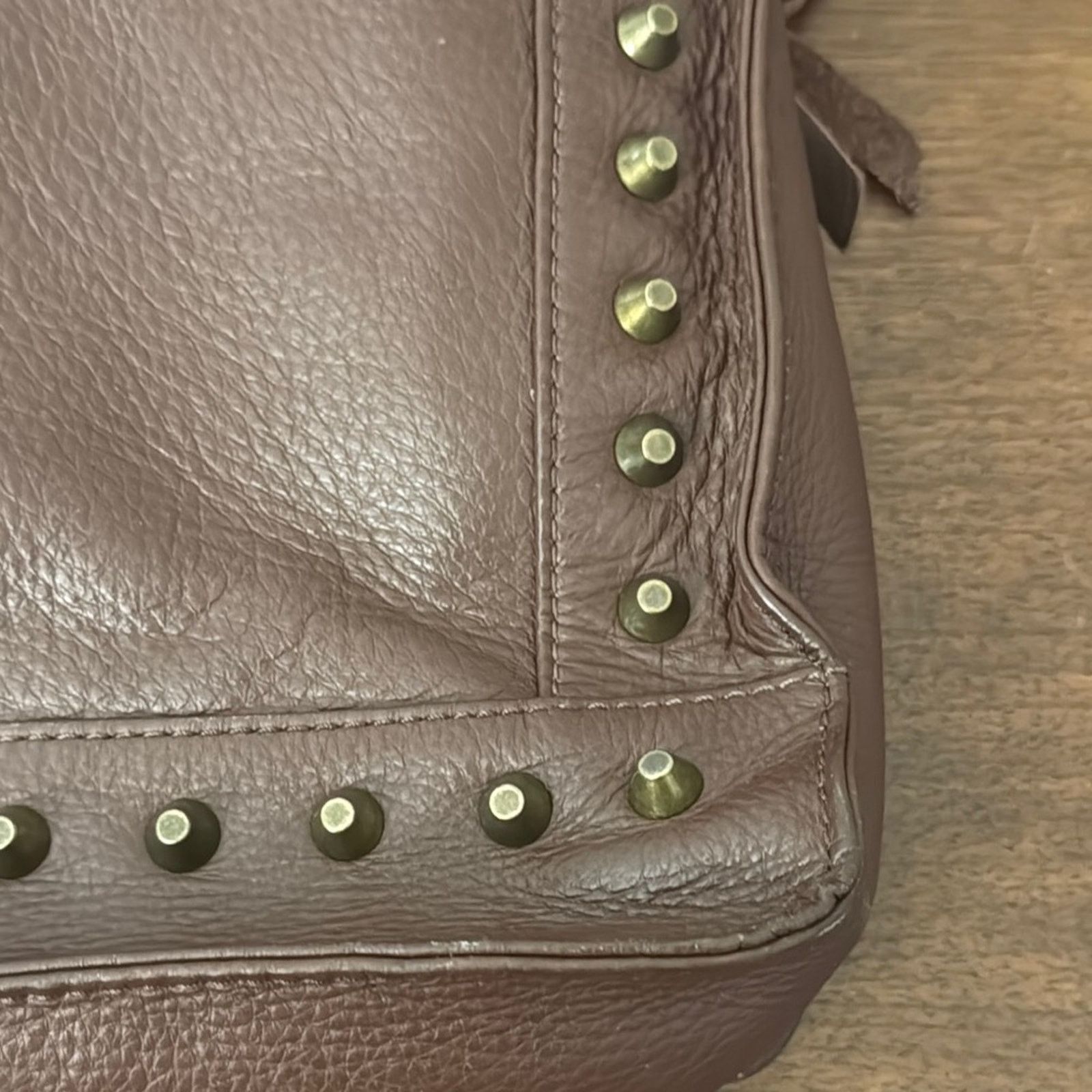 Lucky Brand Lucky Brand Dixie Brown Leather Studded Crossbody Purse Size ONE SIZE - 8 Thumbnail