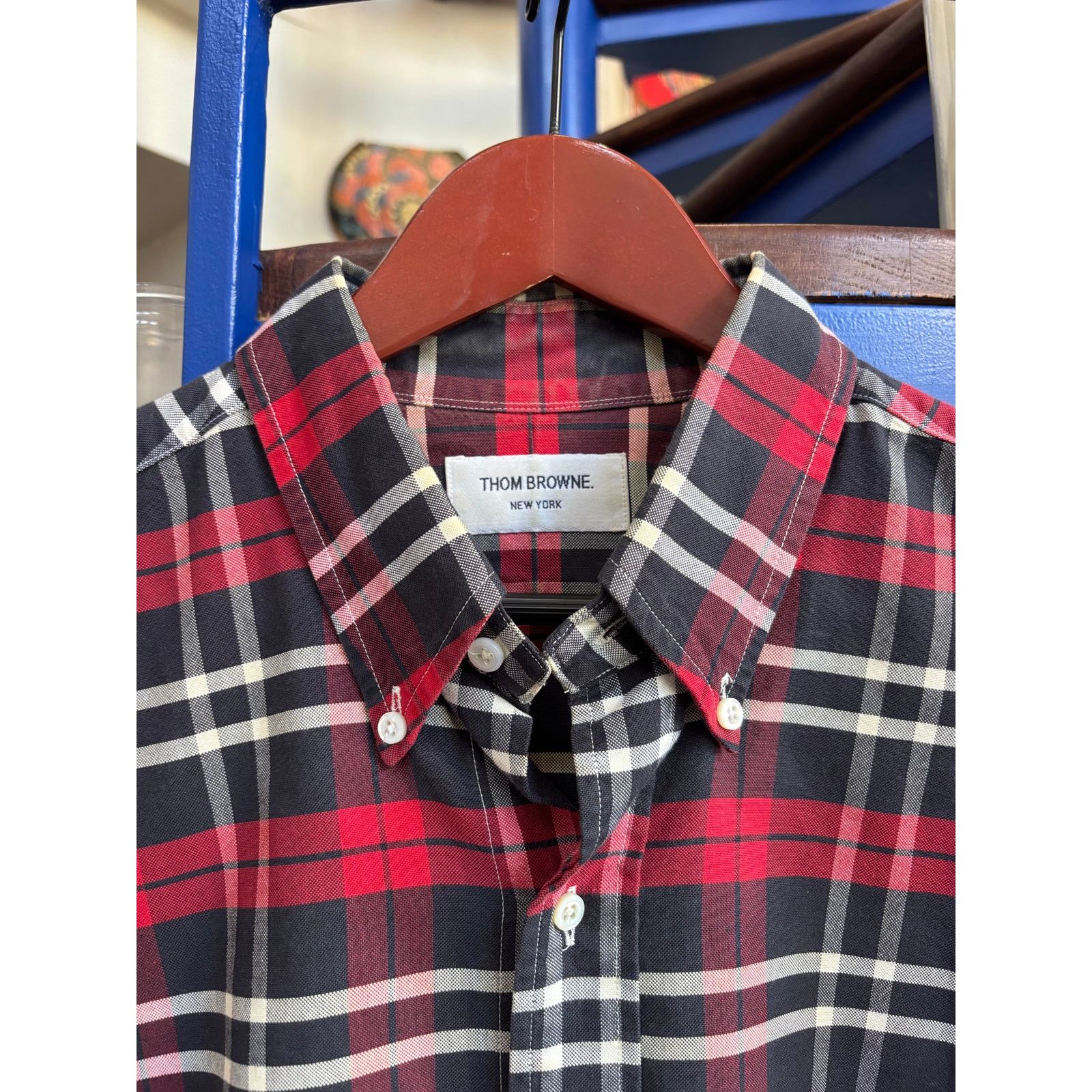 Thom Browne Thom Browne Red Plaid Button Down Shirt Size 5 (XXL) Size US XXL / EU 58 / 5 - 4 Thumbnail
