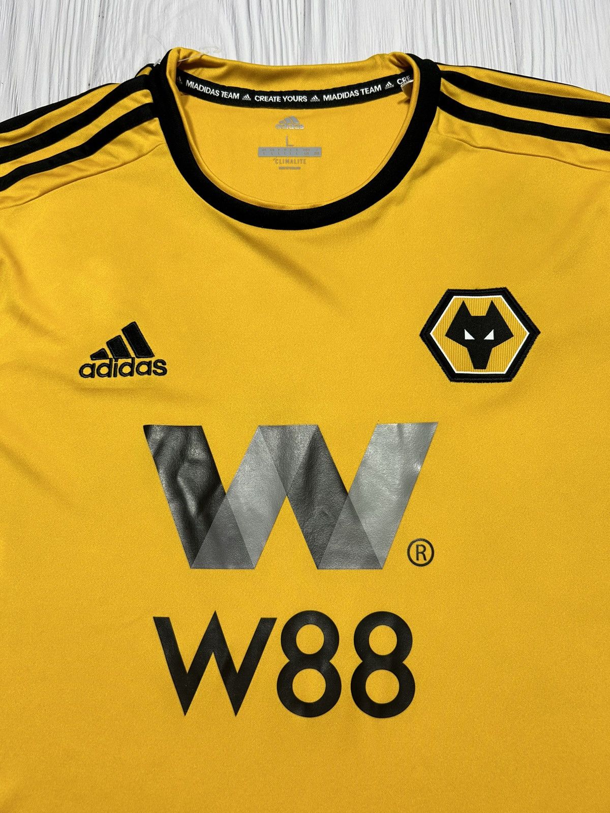 Adidas Wolverhampton 2018/19 Adidas Soccer Jersey Size L Size US L / EU 52-54 / 3 - 8 Thumbnail