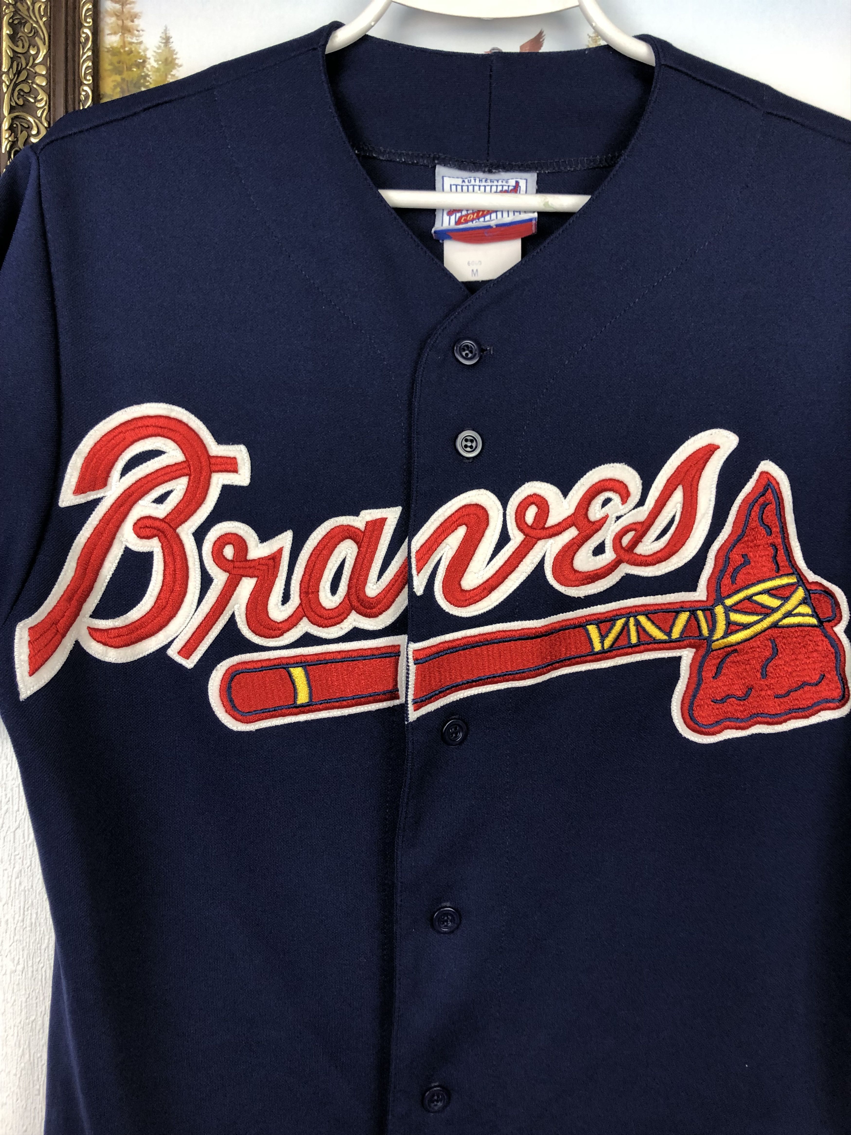 Majestic Vintage Majestic Atlanta Braves Blue Pinstripe Jersey Shirt Size US M / EU 48-50 / 2 - 3 Thumbnail