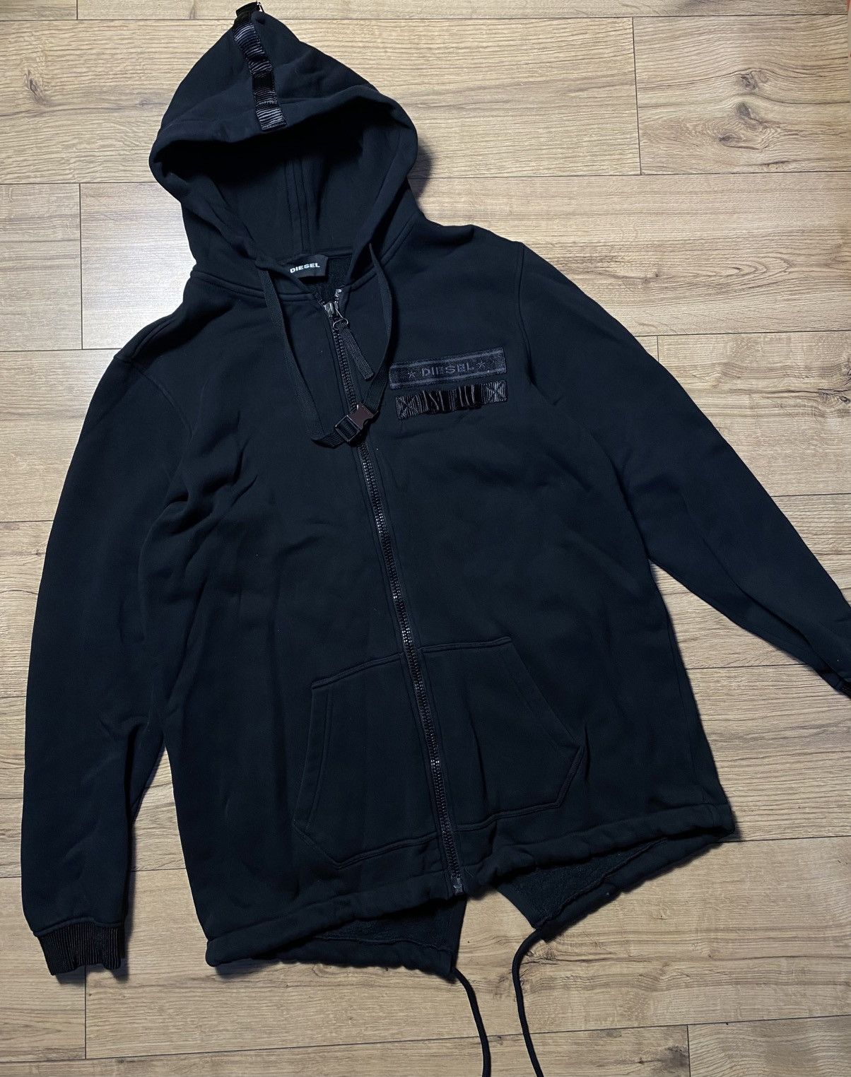 Diesel Diesel Mens Black Zip Up Hoodie Size XL Hooded Sweatshirt Size US XL / EU 56 / 4 - 1 Thumbnail