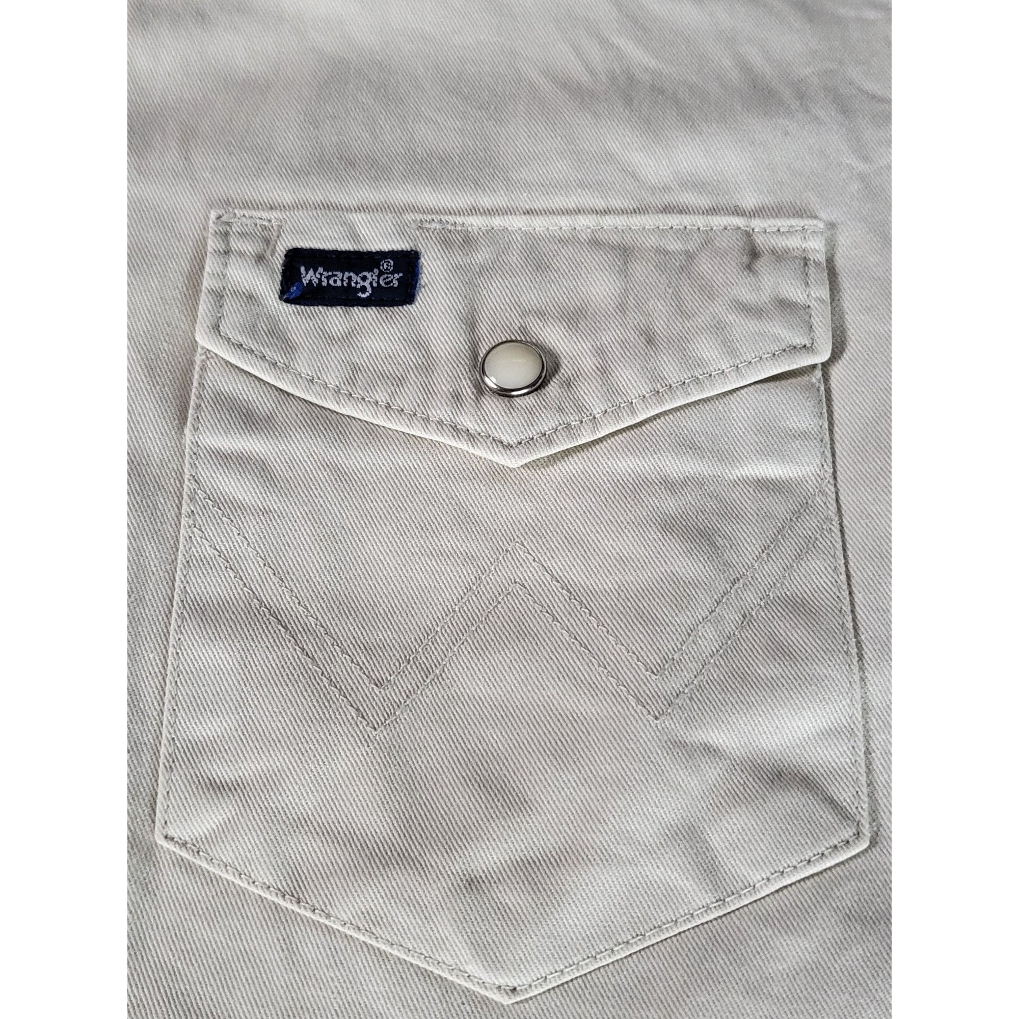 Wrangler Wrangler Pearl Snap Beige Shirt Men Sz XL Button Up Cowboy W Size US XL / EU 56 / 4 - 4 Thumbnail