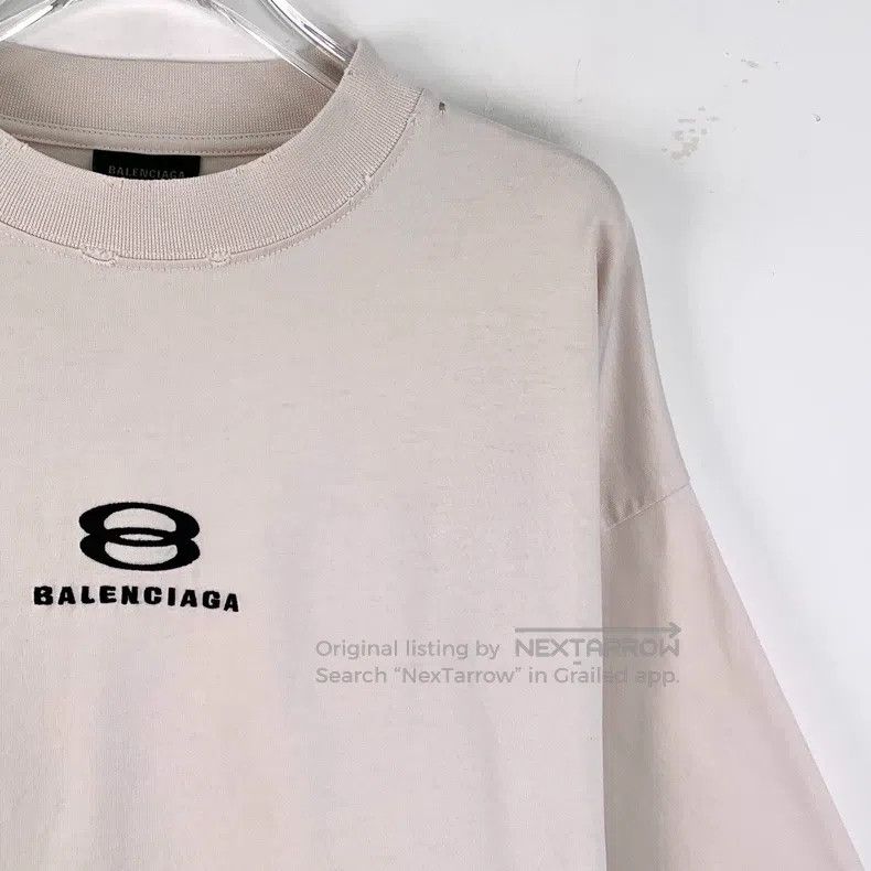 Balenciaga Balenciaga Apricot Pink Logo Letter Embroidered Cotton Rou Size US M / EU 48-50 / 2 - 3 Thumbnail
