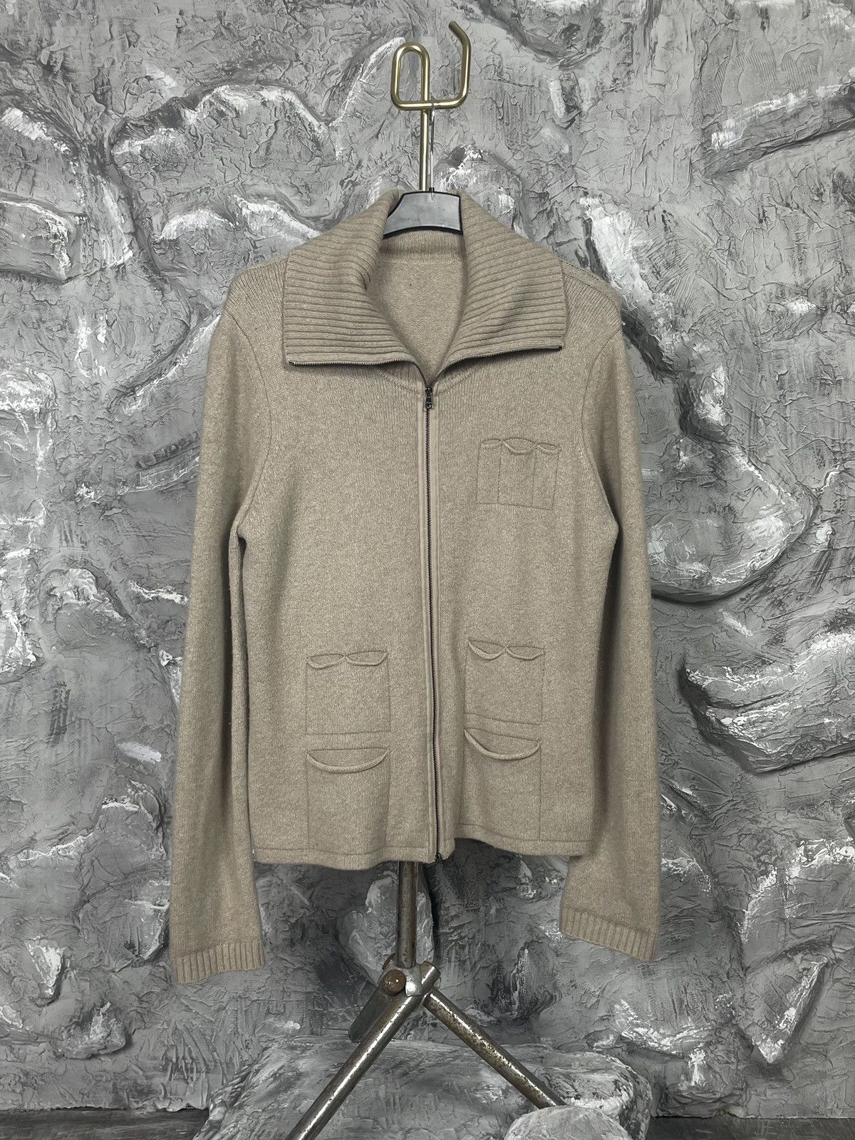 Designer × Japanese Brand Multipocket Y2K Zip Knit Sweater Maison Margiela Yohji Style Size US L / EU 52-54 / 3 - 1 Thumbnail