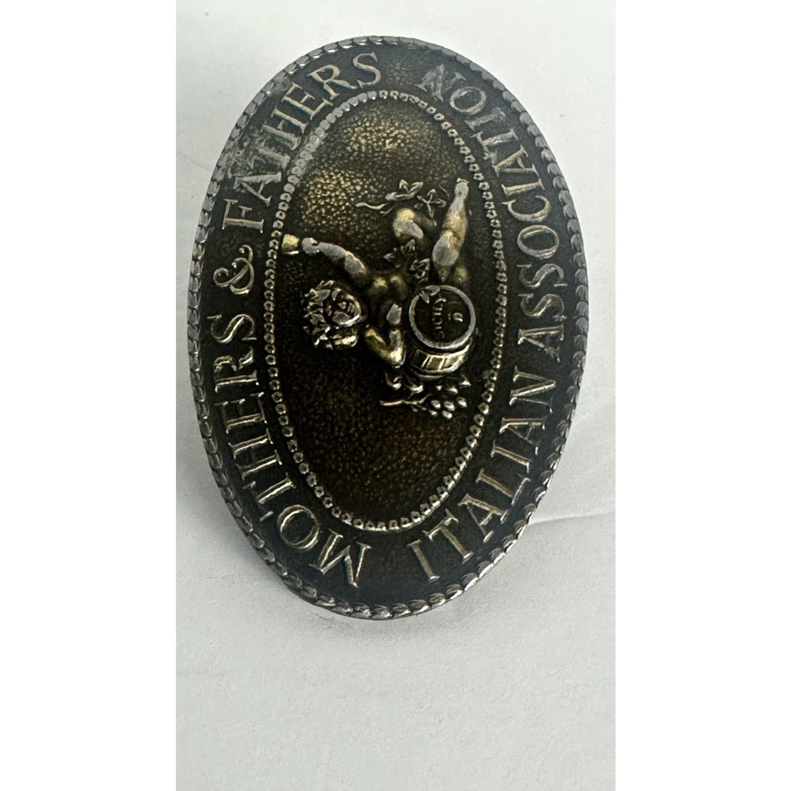 Vintage VINTAGE Mothers & Fathers Italian Association Belt Buckle Oval Novelty Two Tone Sicily Mens Belt Buckle Size ONE SIZE - 4 Thumbnail