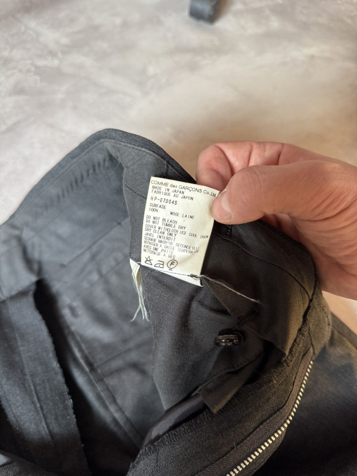 Comme des Garcons VTG 1989 Comme des Garcon Mens Wool Black Trouser Pants Size US 30 / EU 46 - 9 Thumbnail