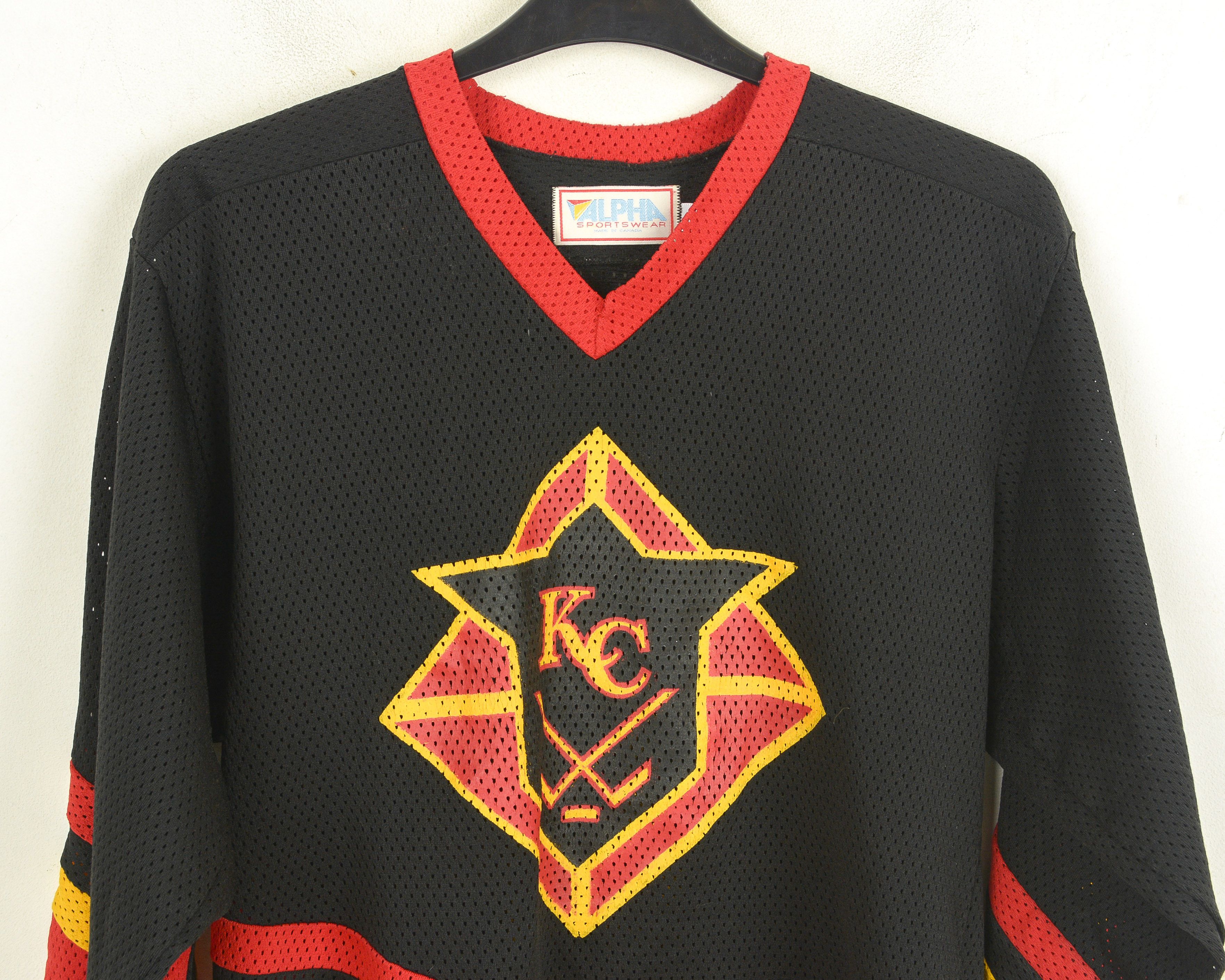 NHL Alpha Sportswear Mens S Jersey Shirt KC Black VTG 90s Size US S / EU 44-46 / 1 - 2 Thumbnail