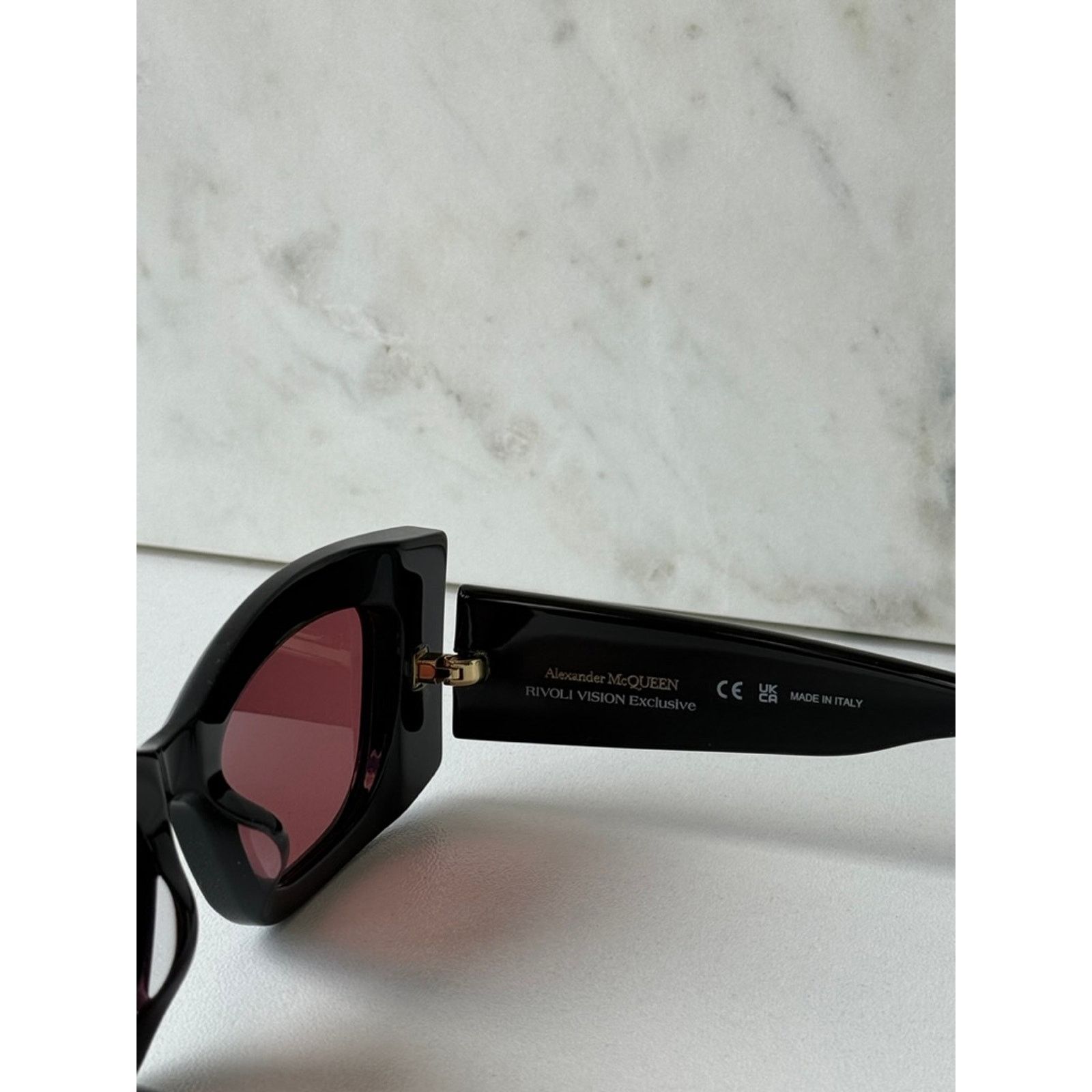 Alexander McQueen NEW Alexander McQueen AM0426S Black Pink Lens Sunglasses Size ONE SIZE - 6 Thumbnail