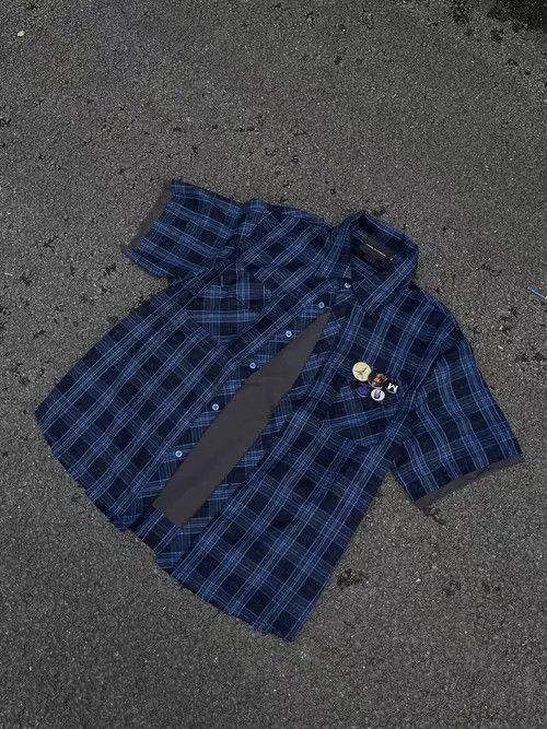 Japanese Brand Noriko x Jyoge Blue Plaid Loose Casual Plaid Shirt Size US L / EU 52-54 / 3 - 6 Thumbnail