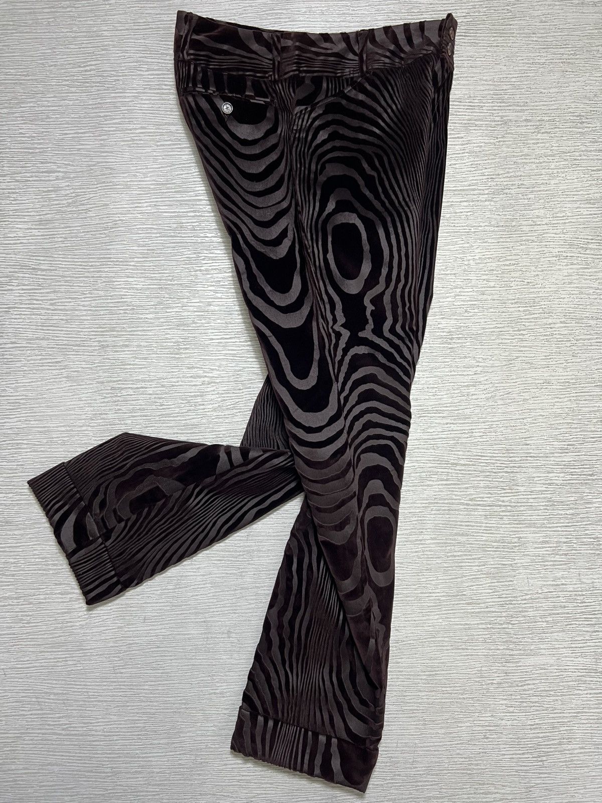 Dolce & Gabbana Dolce & Gabbana - Wood Pattern Allover Print Velvet Trouser Size US 30 / EU 46 - 3 Thumbnail