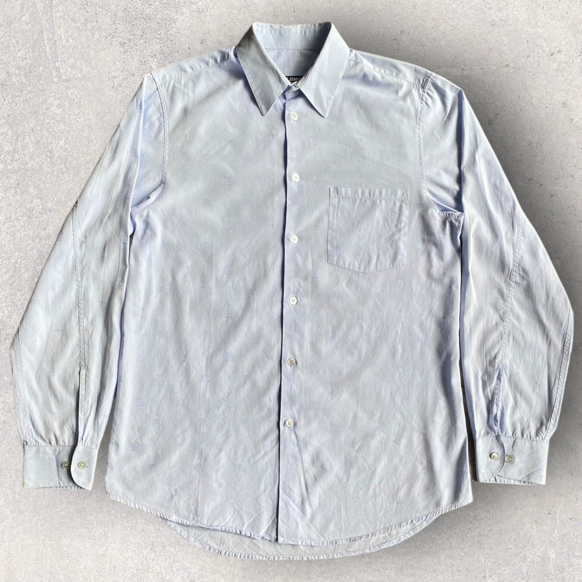 Raf Simons FW 2006-2007 Blue RS Logo & Skull Jacquard Shirt Size US M / EU 48-50 / 2 - 2 Thumbnail
