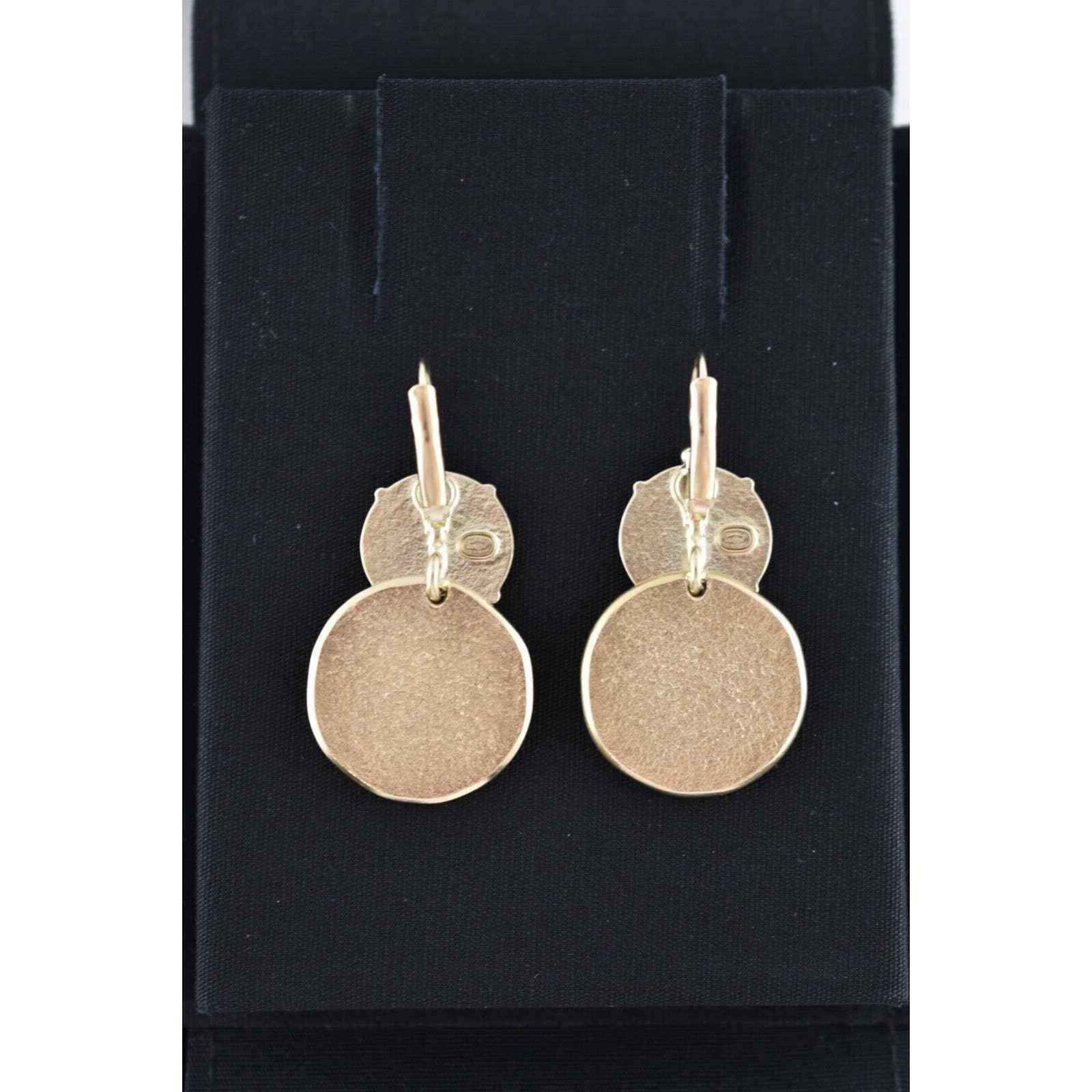 Chanel Chanel Gold Logo Circle Dangle Drop Statement Hoop Earrings Size ONE SIZE - 7 Thumbnail