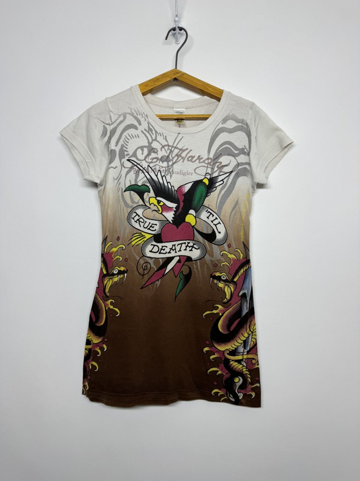 Ed Hardy Ed Hardy by Christian Audigier 'Til True Death Shirt Dress Size S / US 4 / IT 40 - 1 Thumbnail