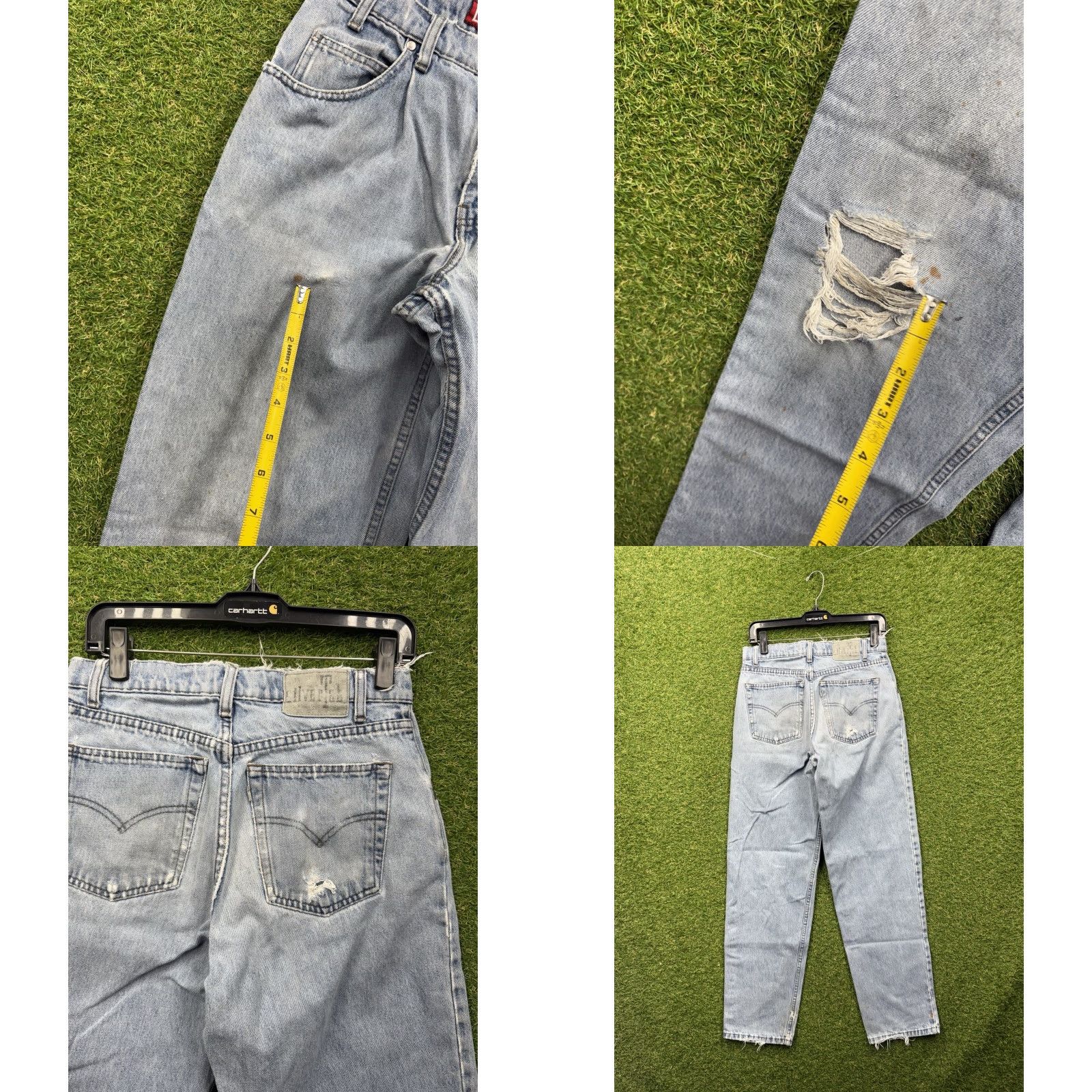 Levi's VINTAGE Levi's SilverTab Baggy Jeans Mens 30x32 Light Wash Denim 90s Relaxed Baggy Straight 5-Pocket Blue Cotton Jeans Mens Levi's Silvertab 90s Theme Size US 30 / EU 46 - 8 Thumbnail