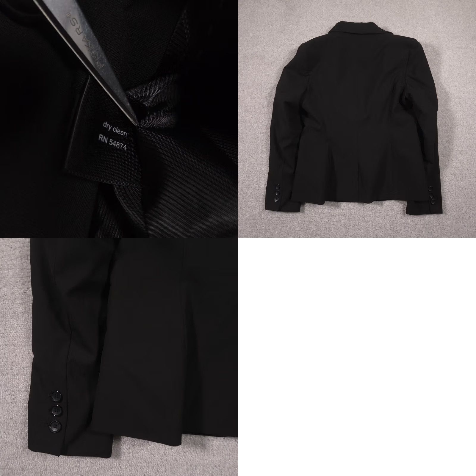 Vintage The Limited Blazer Womens 10 Black Two-Button Lined Stretch Suit Jacket Career Size L / US 10 / IT 46 - 9 Thumbnail