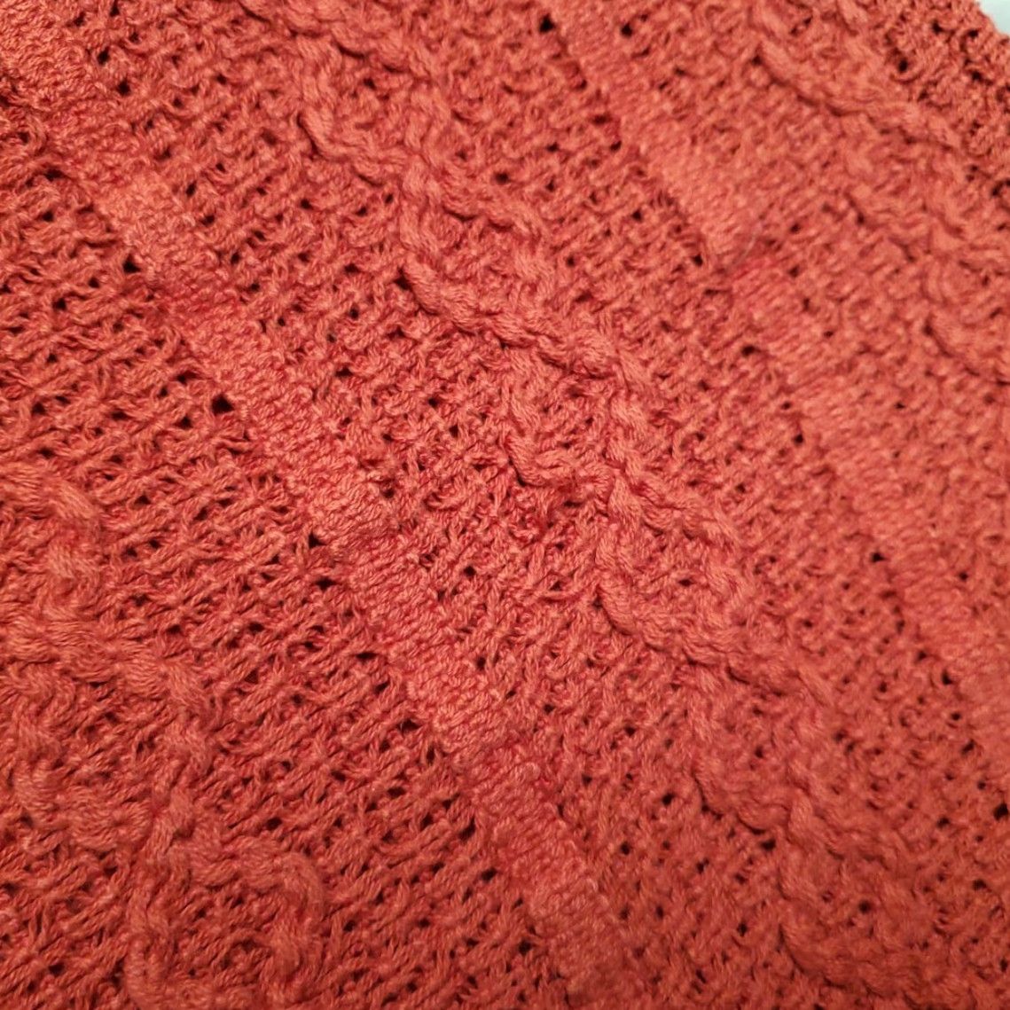 Vintage VTG Lou Nardi The Icing Top Knit Crocheted Womens L Red 100% Cotton 90s Y2K Crew Neck Long Sleeve Vintage Womens Pullover Casual Shirt Size L / US 10 / IT 46 - 7 Thumbnail