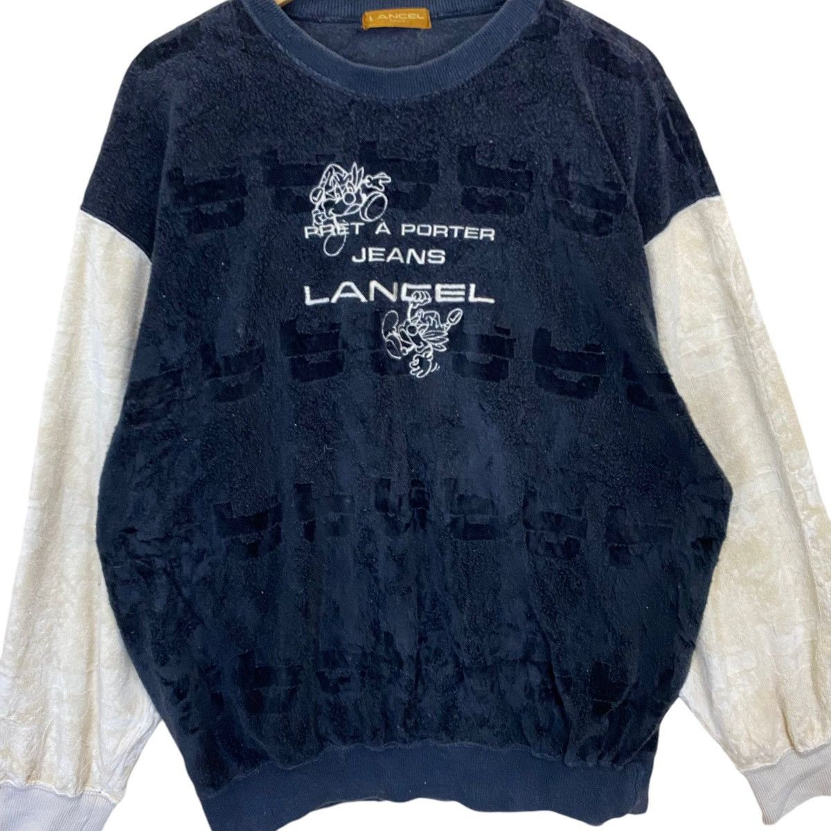 Japanese Brand Vintage 90’s Lancel Paris Big Logo Fleece Sweater Size US L / EU 52-54 / 3 - 7 Thumbnail