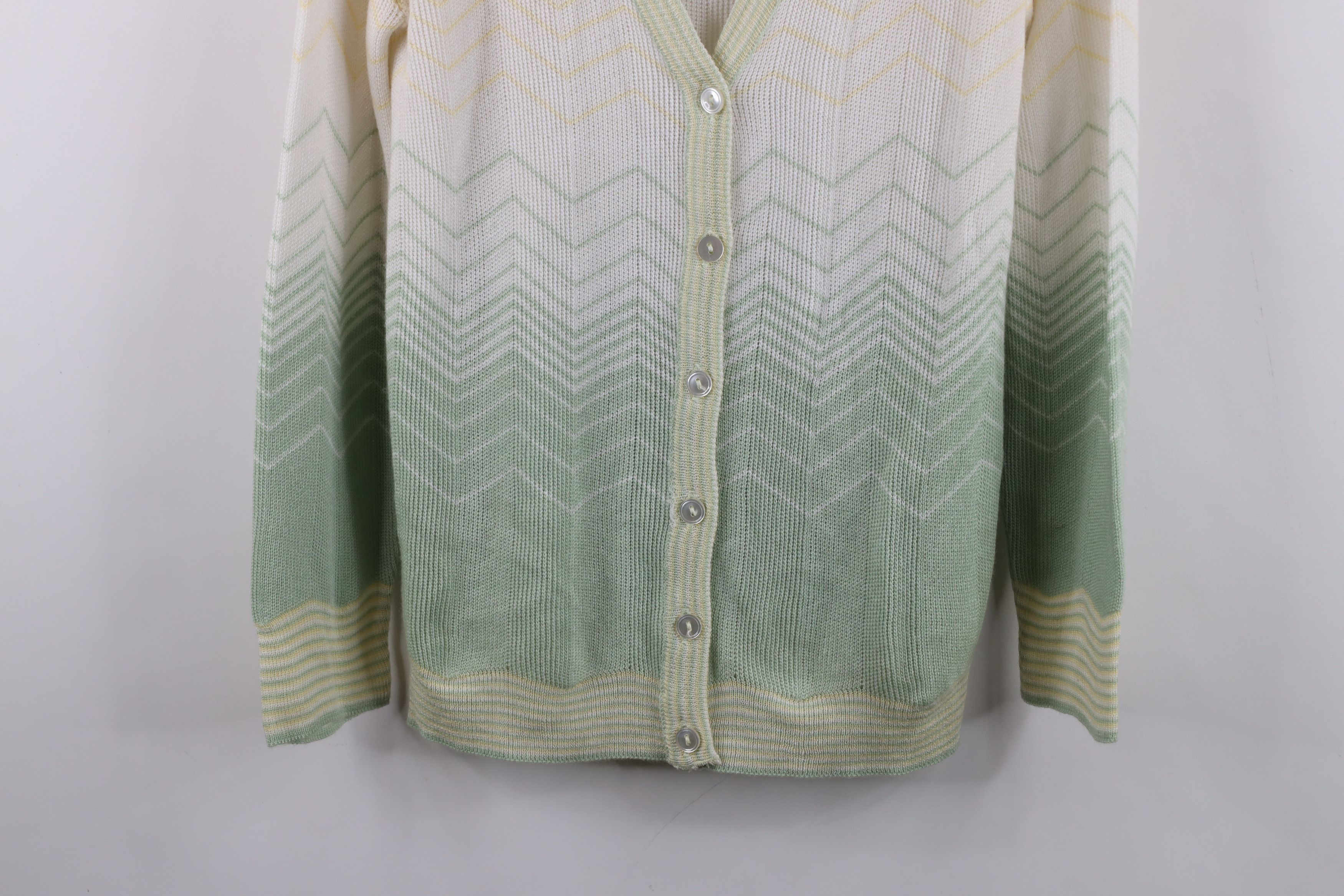 Vintage Vintage 90s Streetwear Herringbone Knit Cardigan Sweater USA Size M / US 6-8 / IT 42-44 - 3 Thumbnail