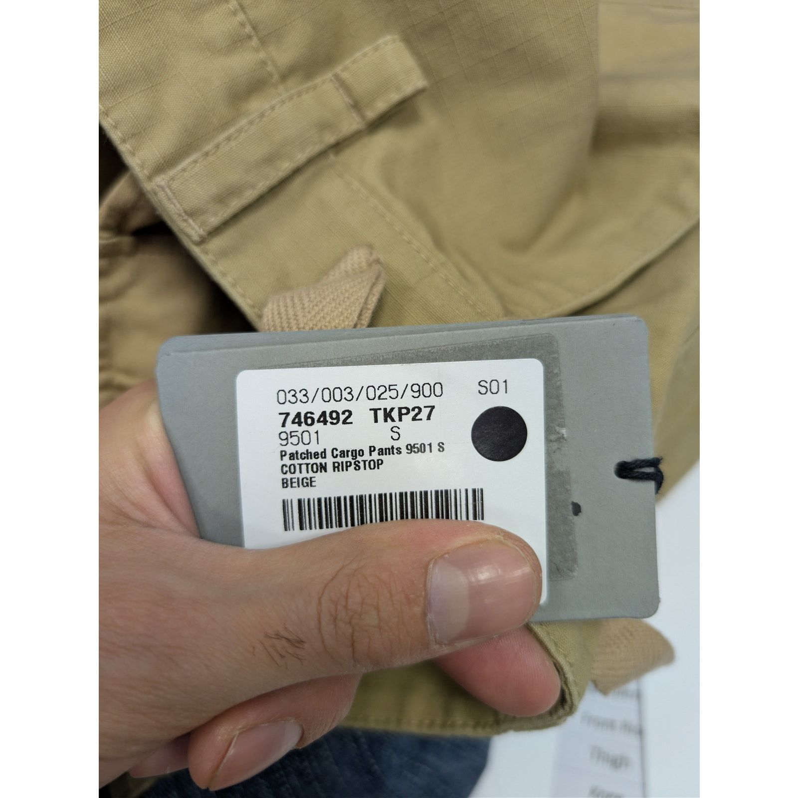 Balenciaga o1rshd1 Cotton Ripstop Patched Cargo Pants in Beige Size US 30 / EU 46 - 23 Thumbnail