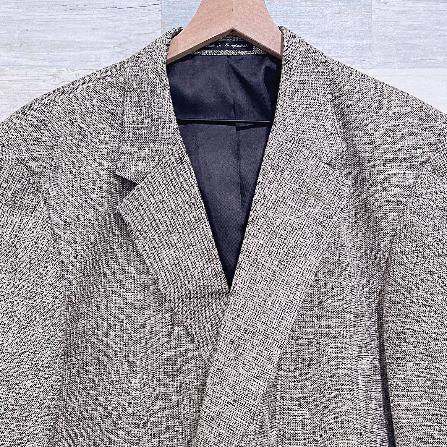 Other Savile Row 100% Silk Basketweave Sport Coat Jacket Taupe 46L Size 46L - 2 Thumbnail