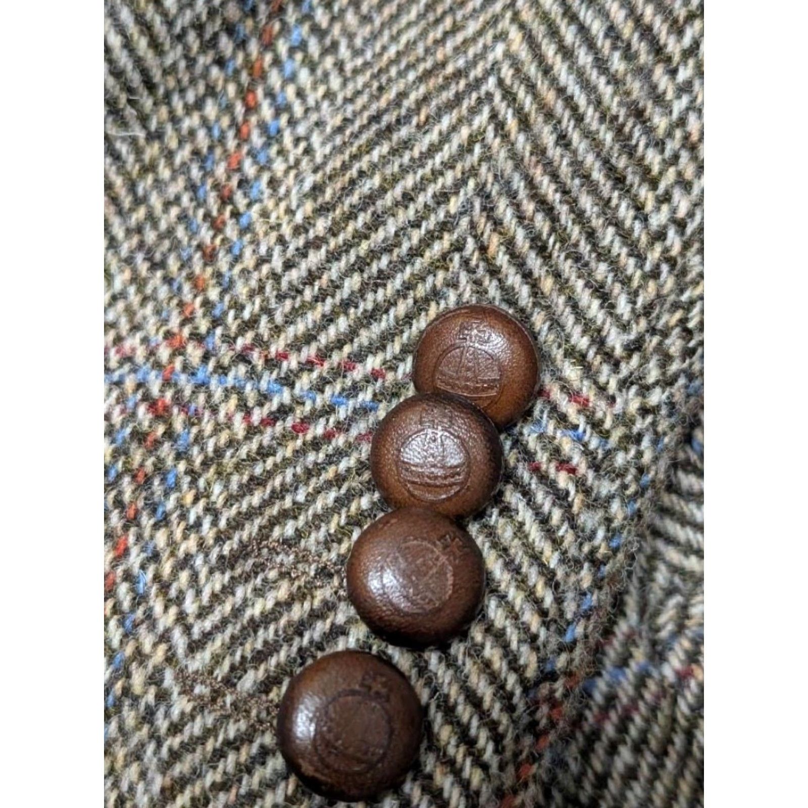 Vintage VINTAGE Harris Tweed brown 46R herringbone wool blazer Barutti Size 46R - 5 Thumbnail