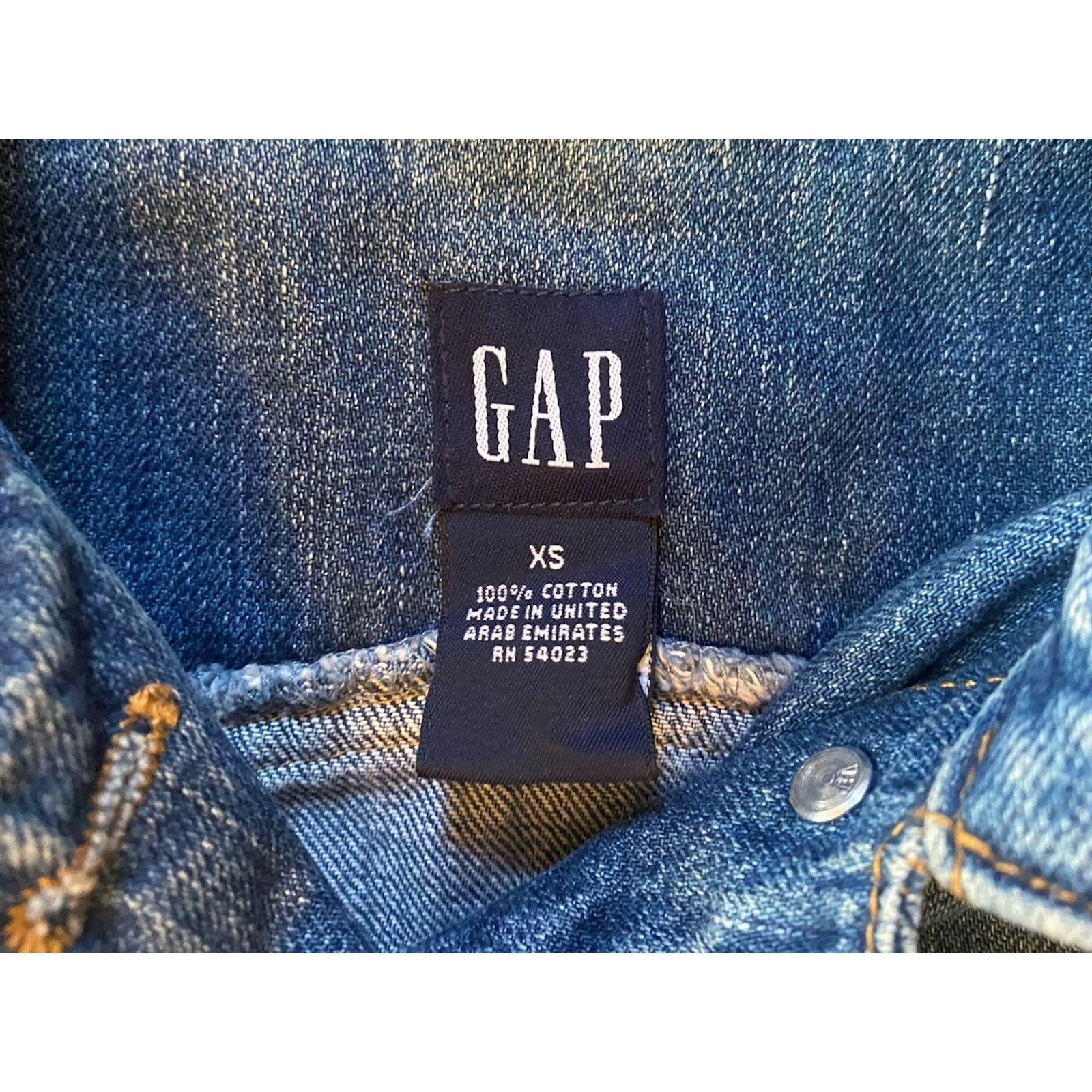 Gap Gap Denim Jacket Womens XS Blue Cotton Blend Button Pockets Size XS / US 0-2 / IT 36-38 - 2 Thumbnail