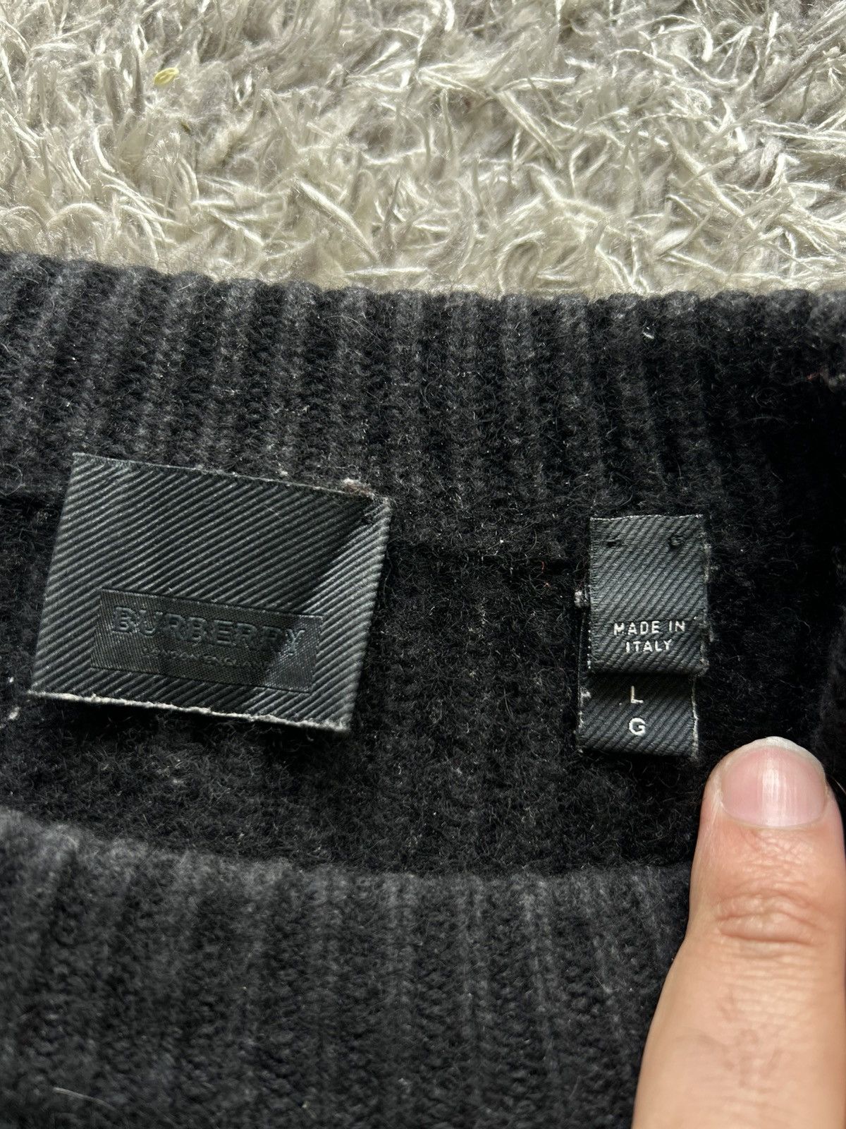 Burberry 💥GRAIL💥 BURBERRY CONTRAST PANEL RIB KNIT WOOL SWEATER Size US L / EU 52-54 / 3 - 12 Thumbnail