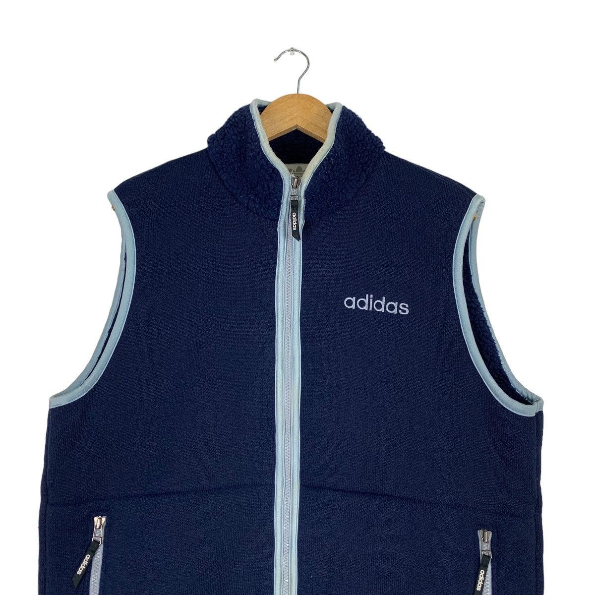 Adidas 90's ADIDAS Embroidery Logo Deep Pile Fleece Vest #1156-C53 Size US L / EU 52-54 / 3 - 4 Thumbnail
