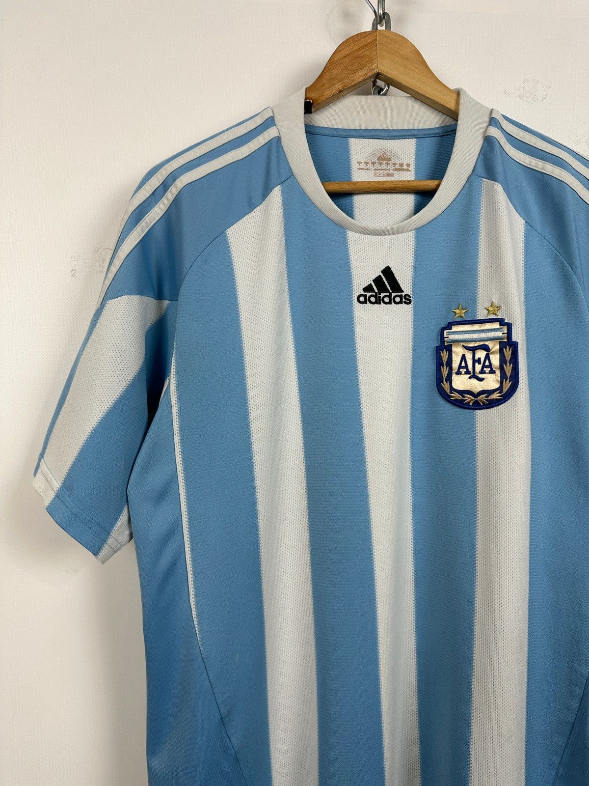 Adidas 2008 Adidas Argentina National Team Vintage Soccer Jersey Size US L / EU 52-54 / 3 - 3 Thumbnail