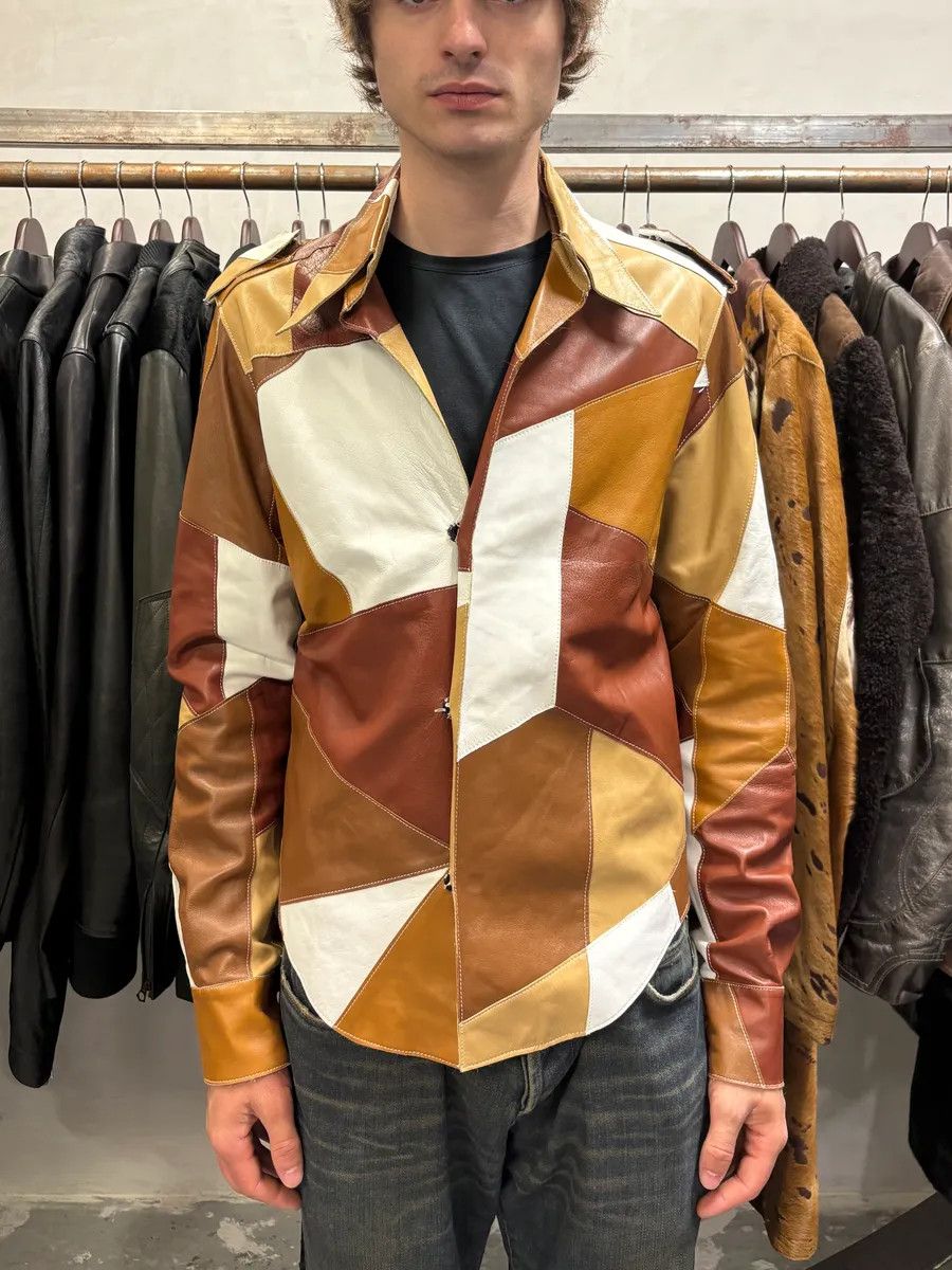 Dolce & Gabbana SS2001 Dolce & Gabbana Patchwork Leather Shirt Jacket Size US M / EU 48-50 / 2 - 3 Thumbnail