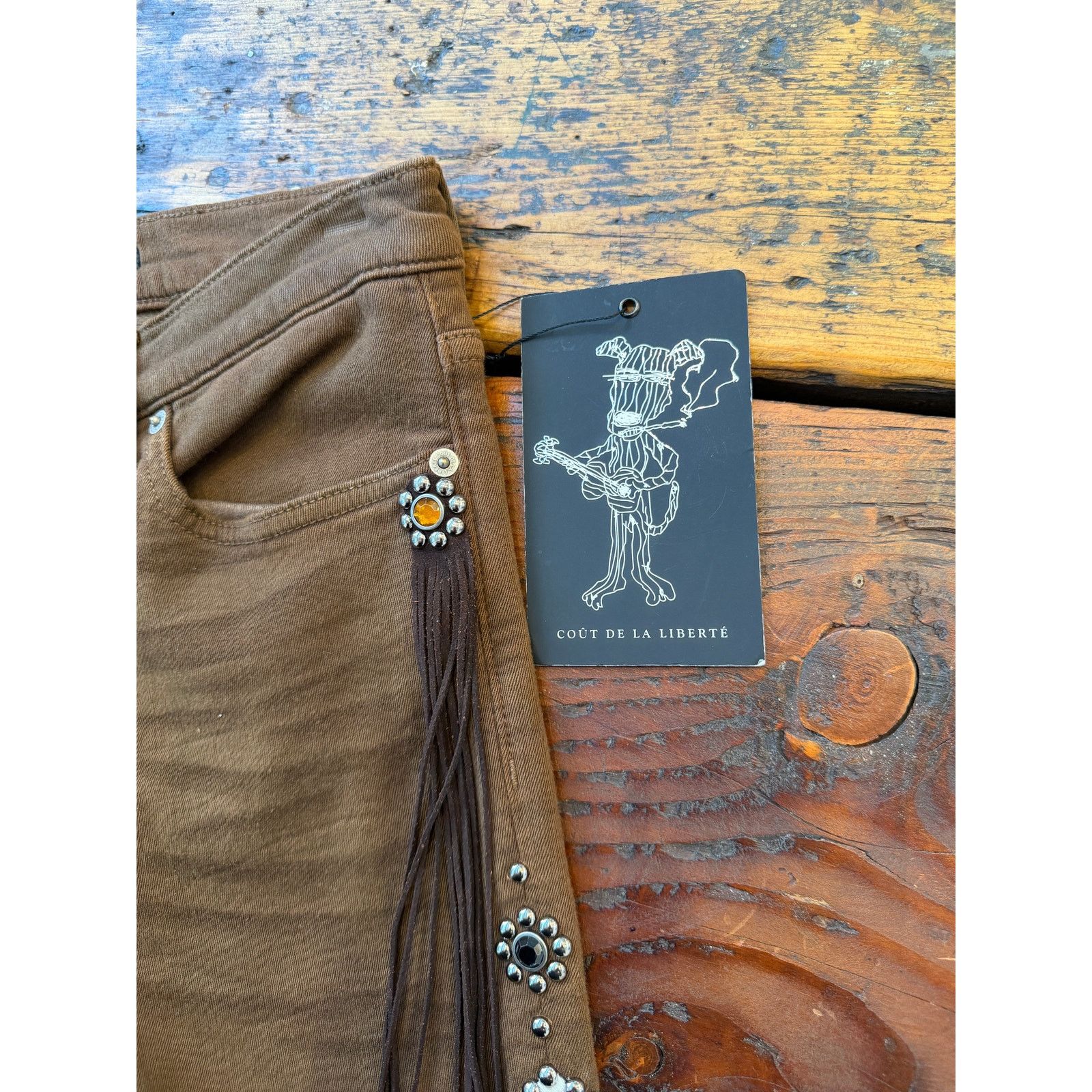 Cout de la Liberte Cout De La Liberte Embellished Concho Catfish Flare Pants Size 30" / US 8 / IT 44 - 4 Thumbnail