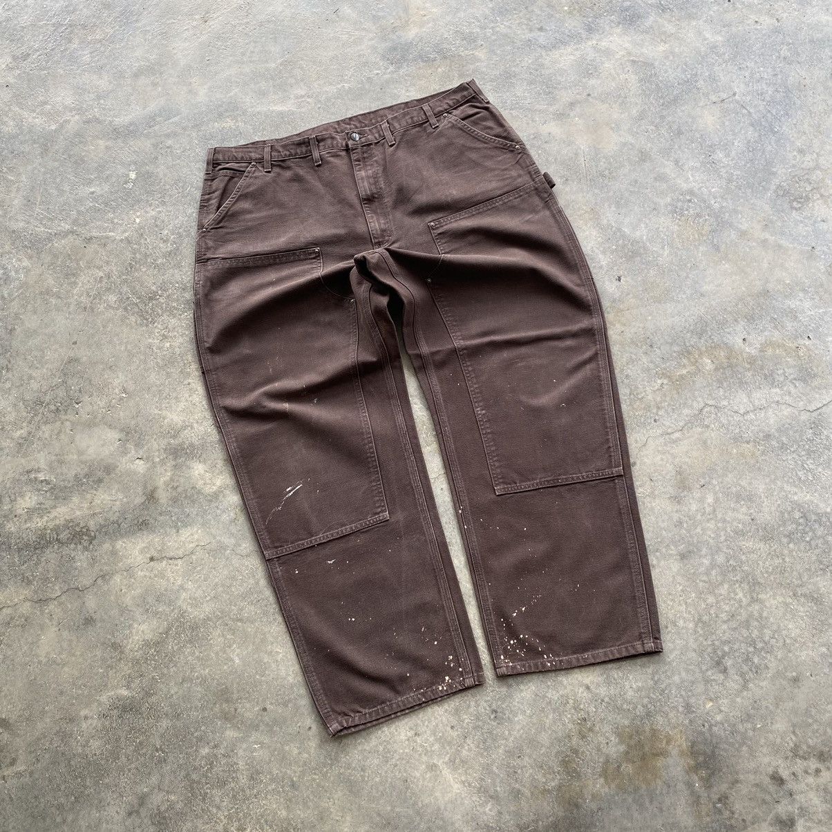 image of Carhartt Double Knee B136 Dkb in Dark Brown, Men's (Size 44)